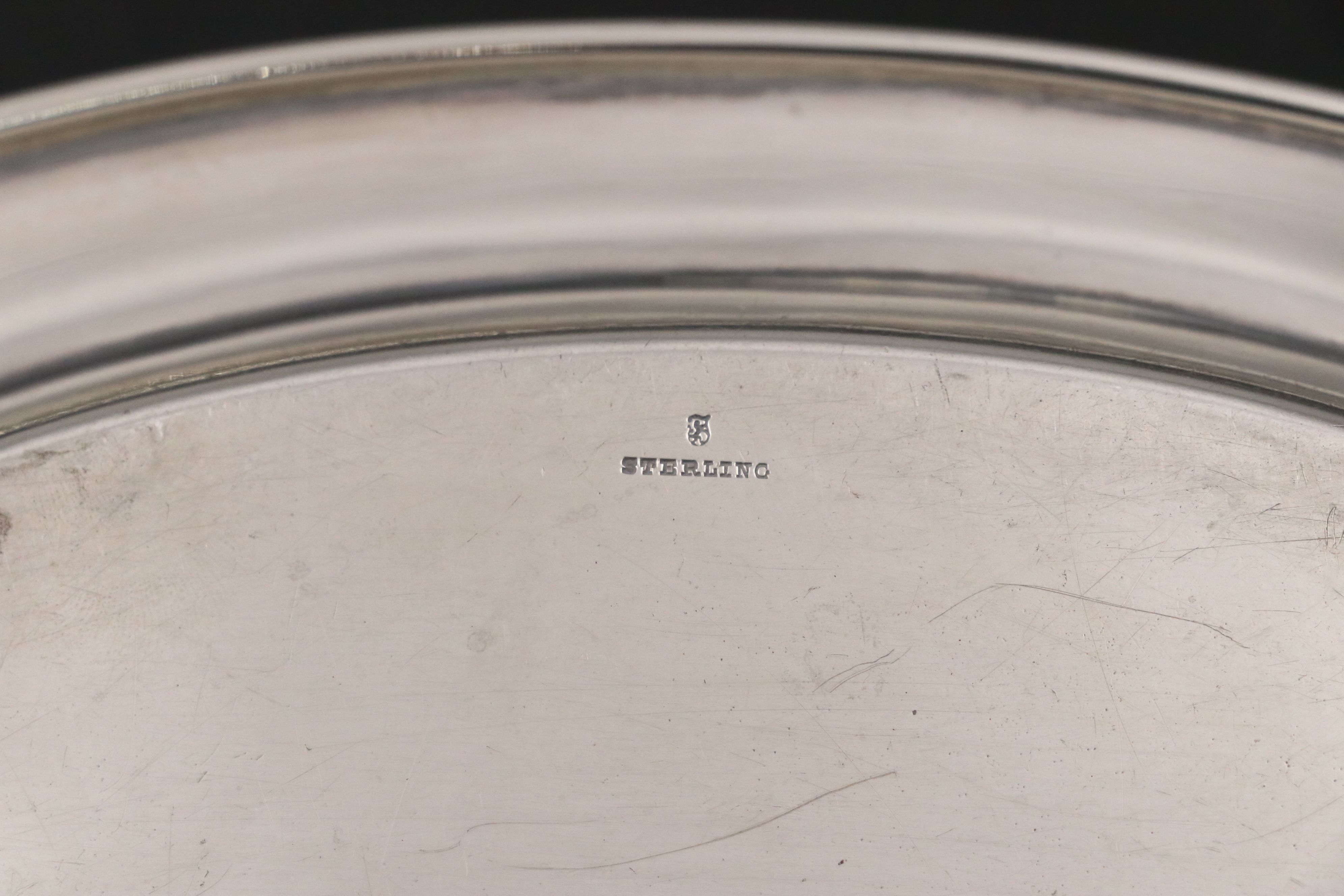 Lunt Monogrammed Sterling Silver Creamer and Sugar with Other Tray and Flatware