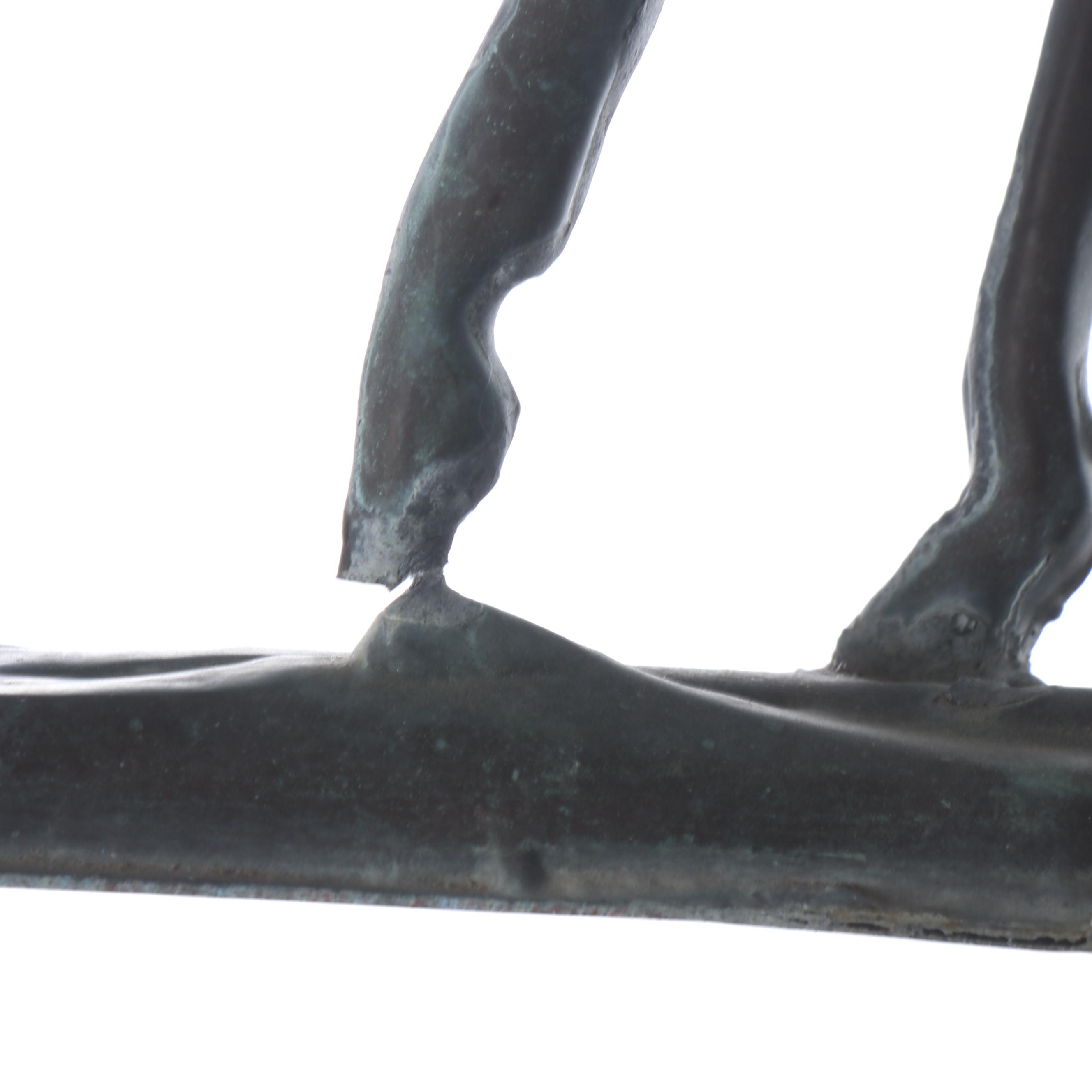 John Garrett Thew Patinated Copper Mare and Foal Weather Vane, 1988