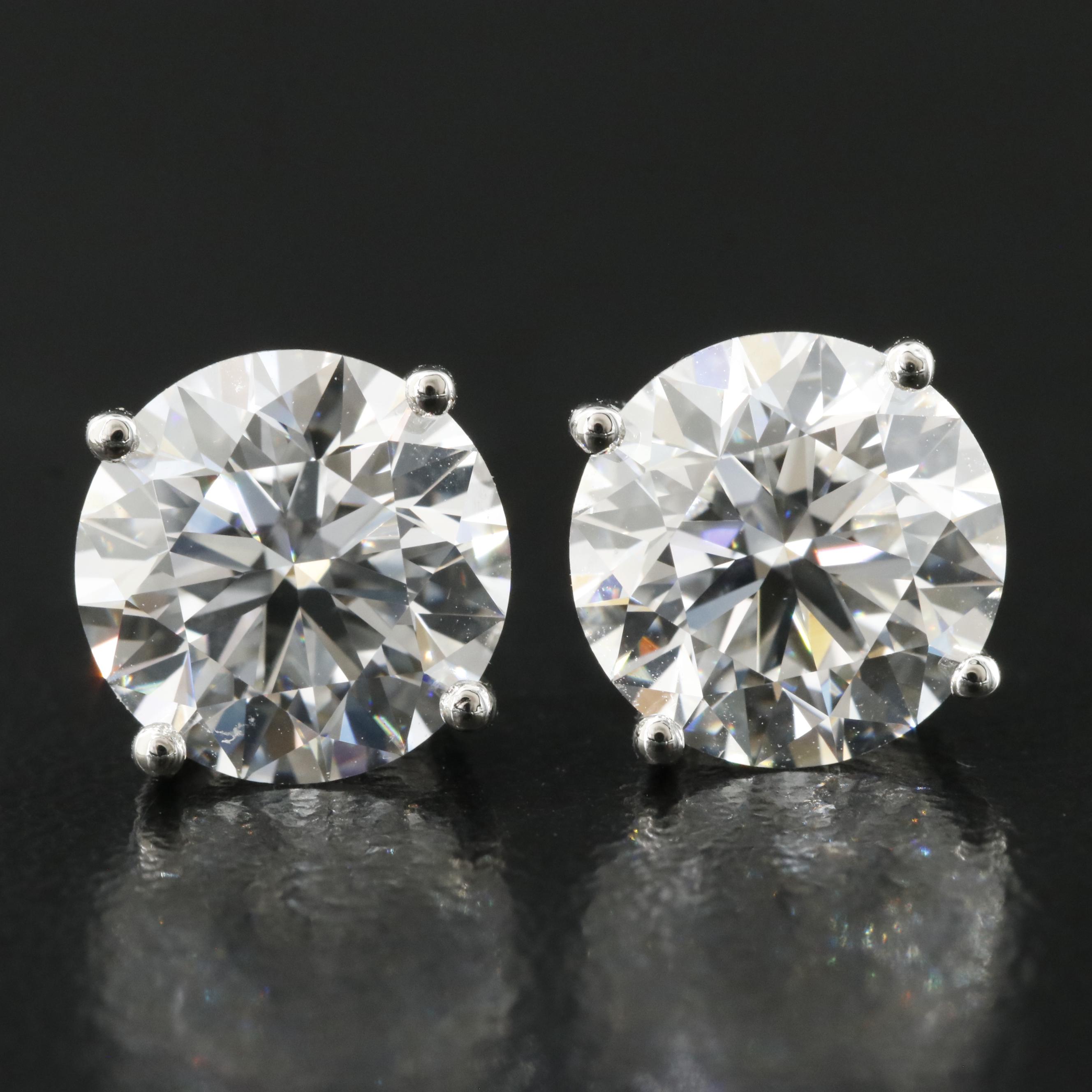 Platinum 4.75 CTW Lab Grown Diamond Stud Earrings with IGI Reports
