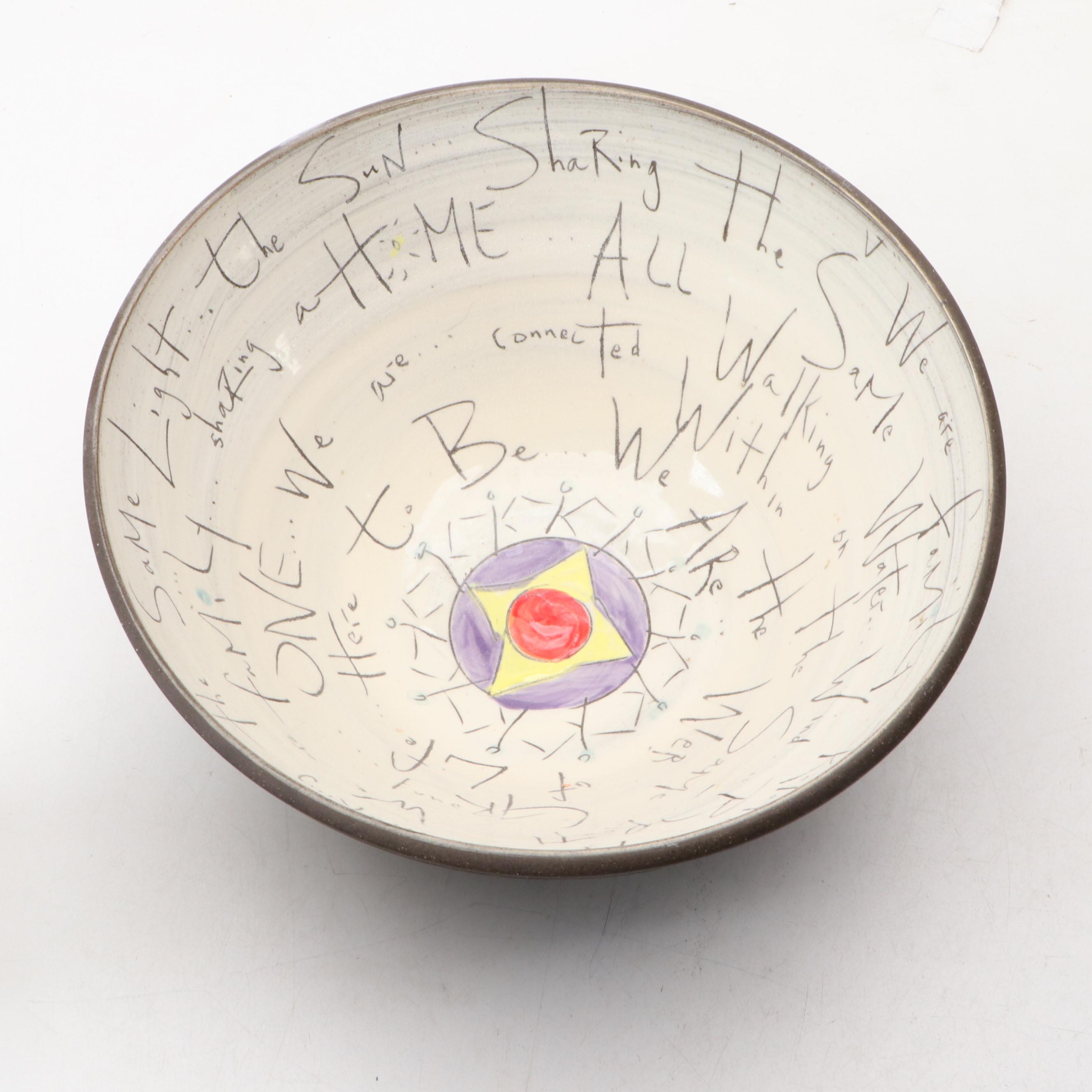 Blessed Be We Wheel Thrown Pottery Bowl