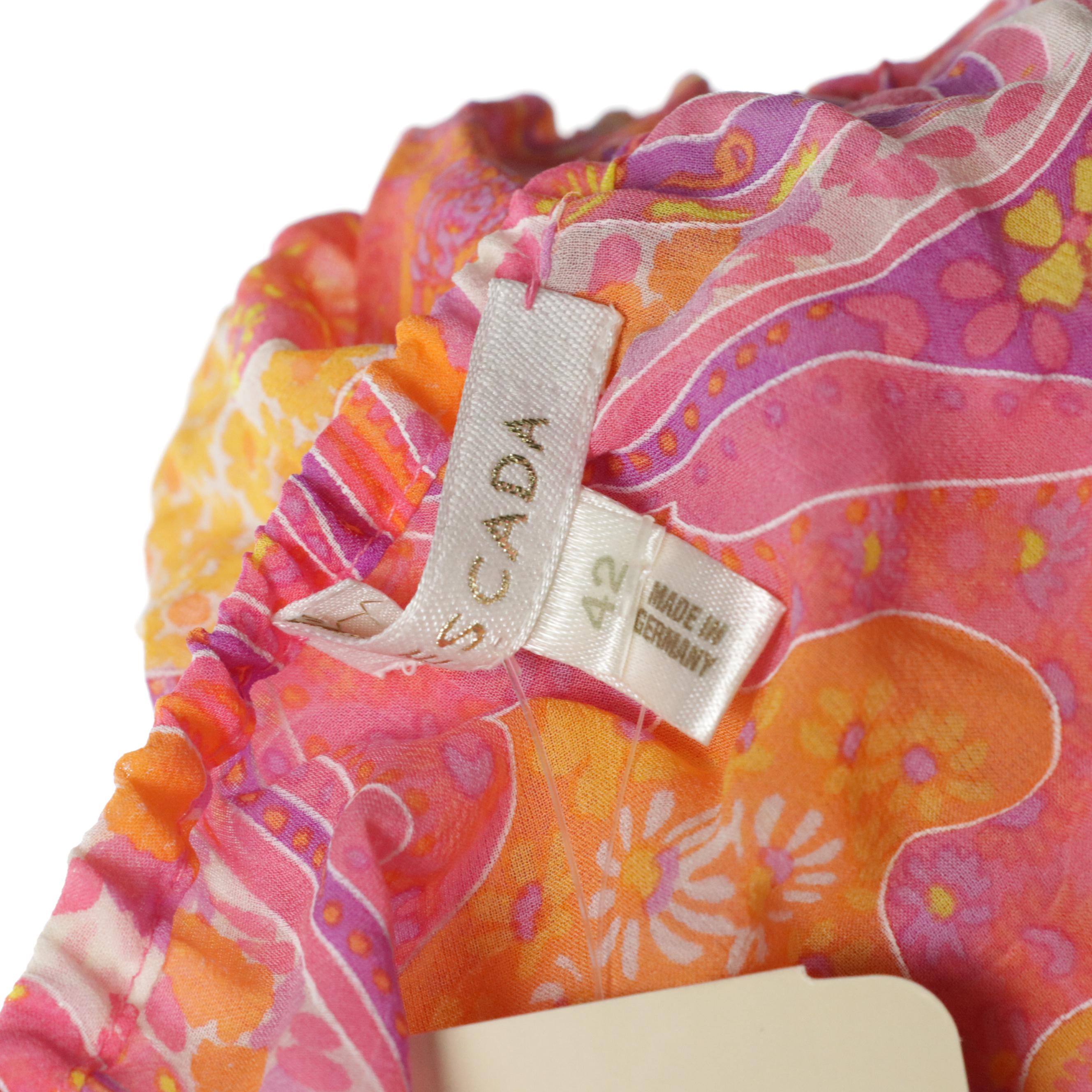 Escada Paisley Capri Pant and Smocked Peasant Top with Tags