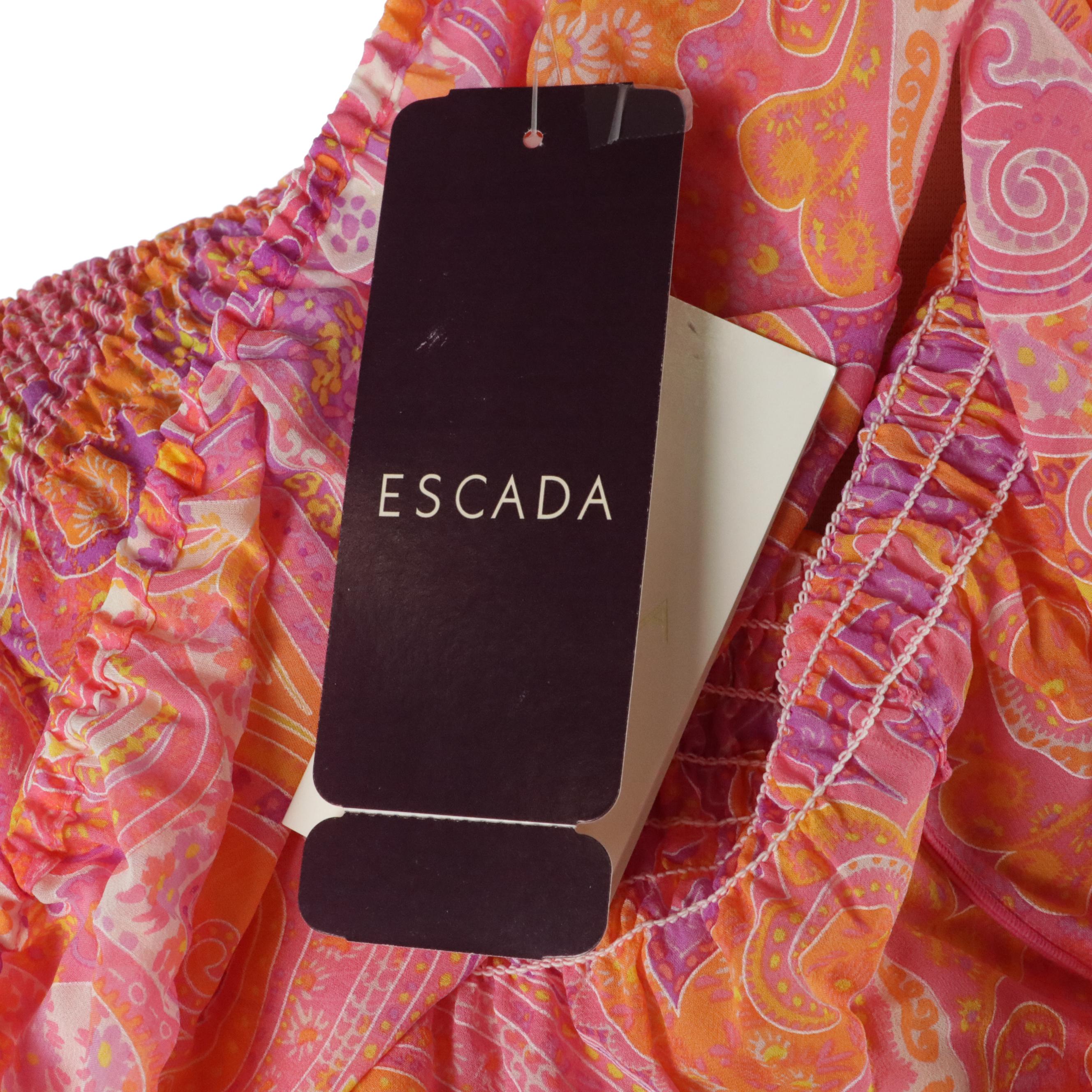 Escada Paisley Capri Pant and Smocked Peasant Top with Tags