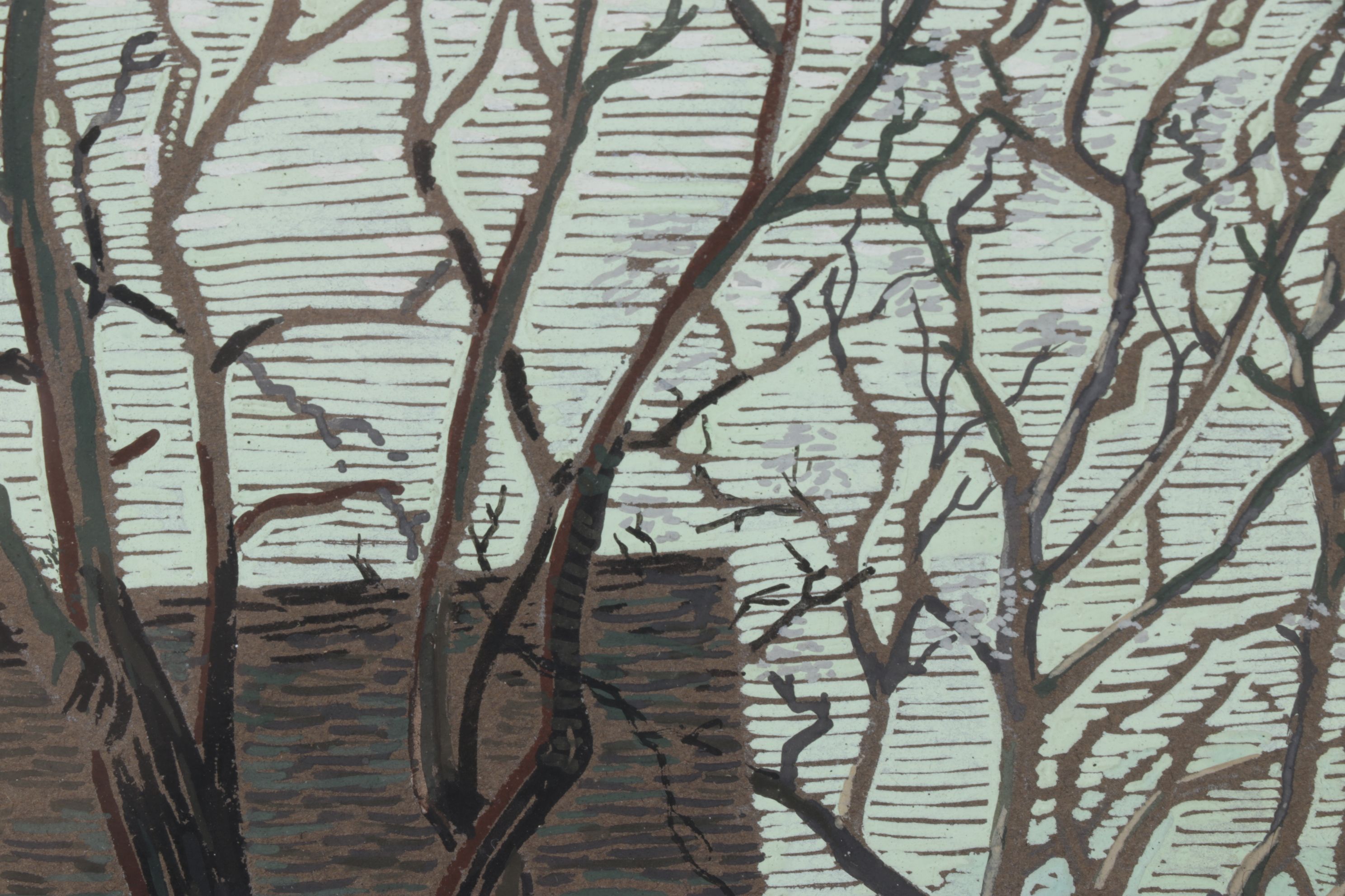 Kenneth Ozier "Moses Mill" Linocut, 1932