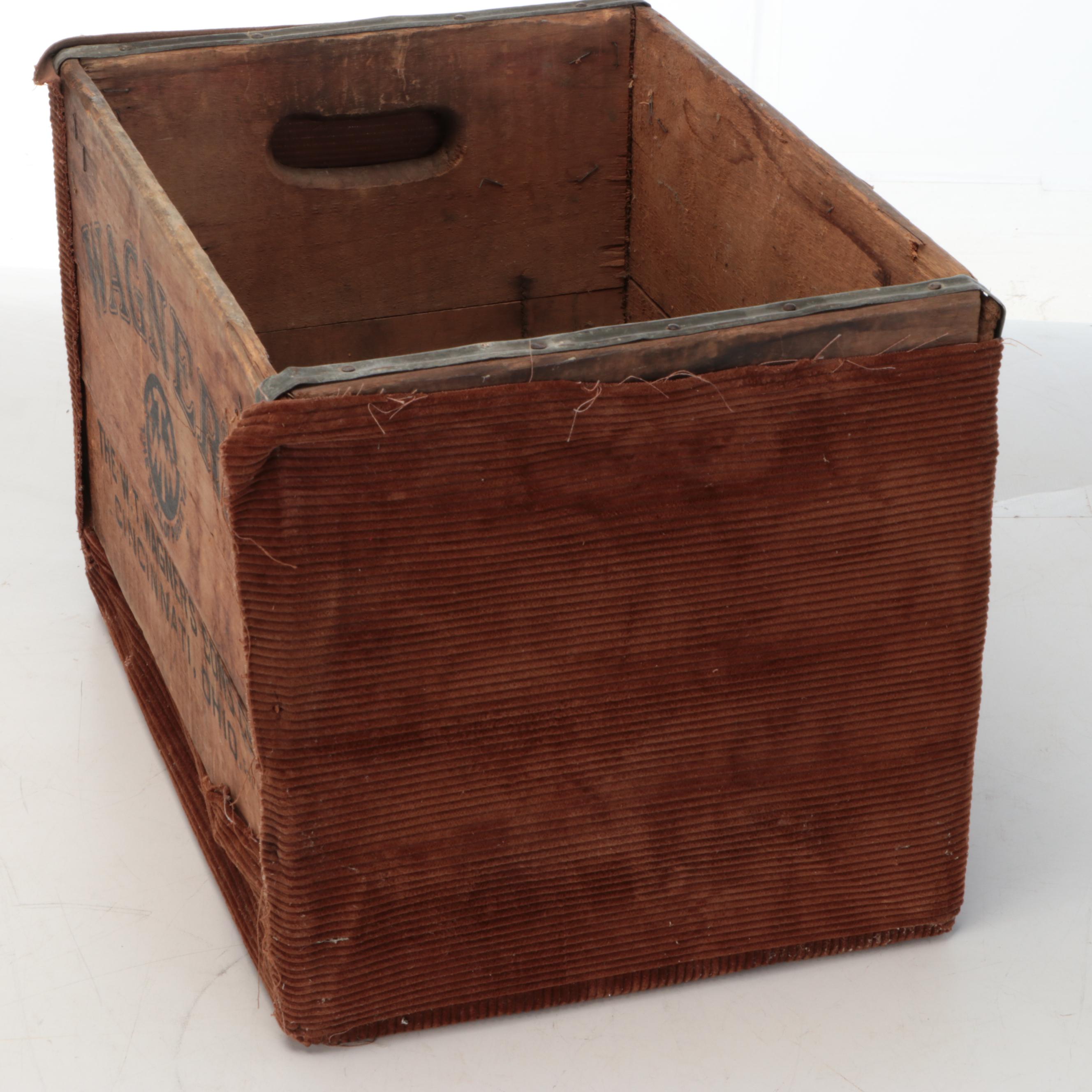 Corduroy Wrapped Wagner's Wood Crate