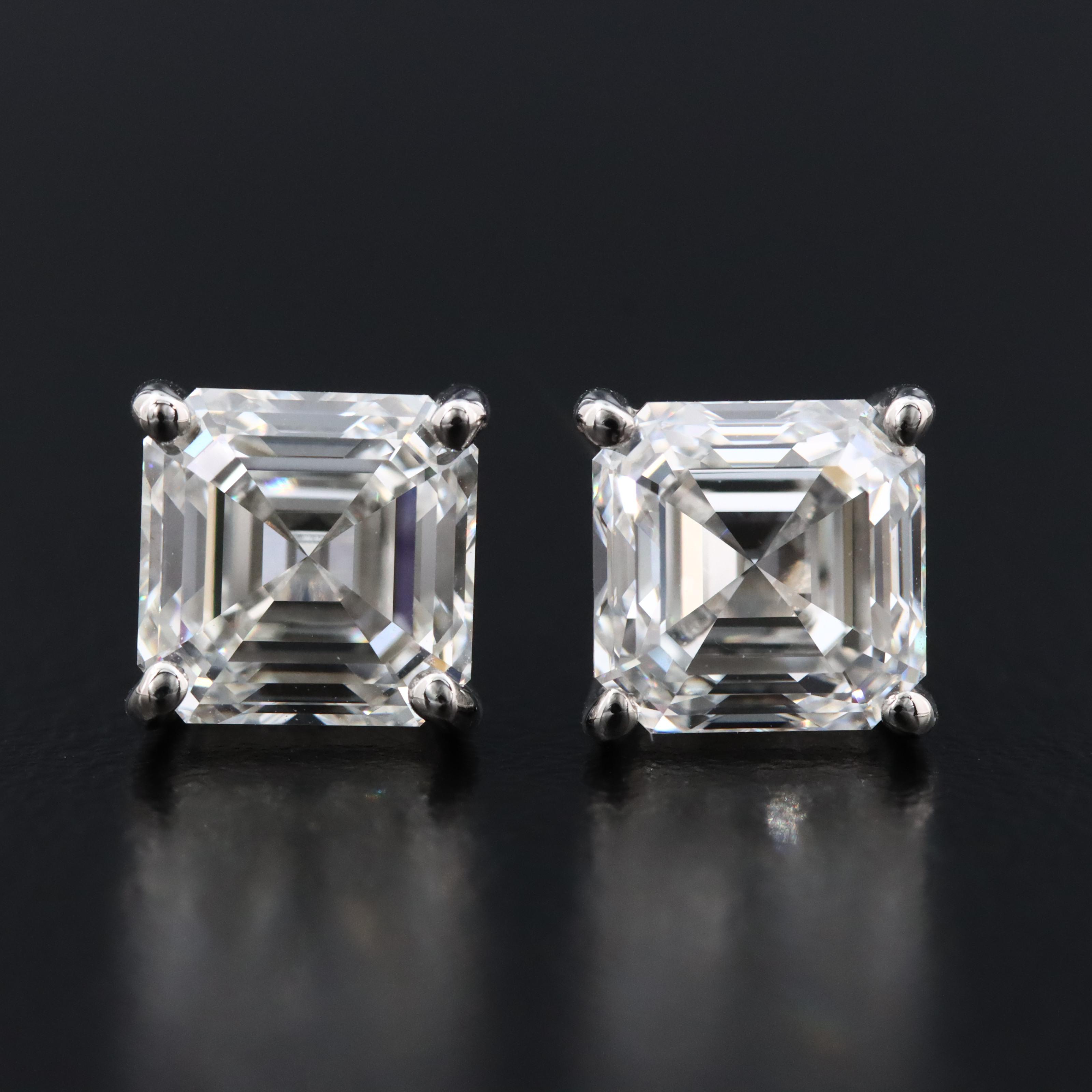 Platinum 4.10 CTW Lab Grown Diamond Stud Earrings with IGI Reports