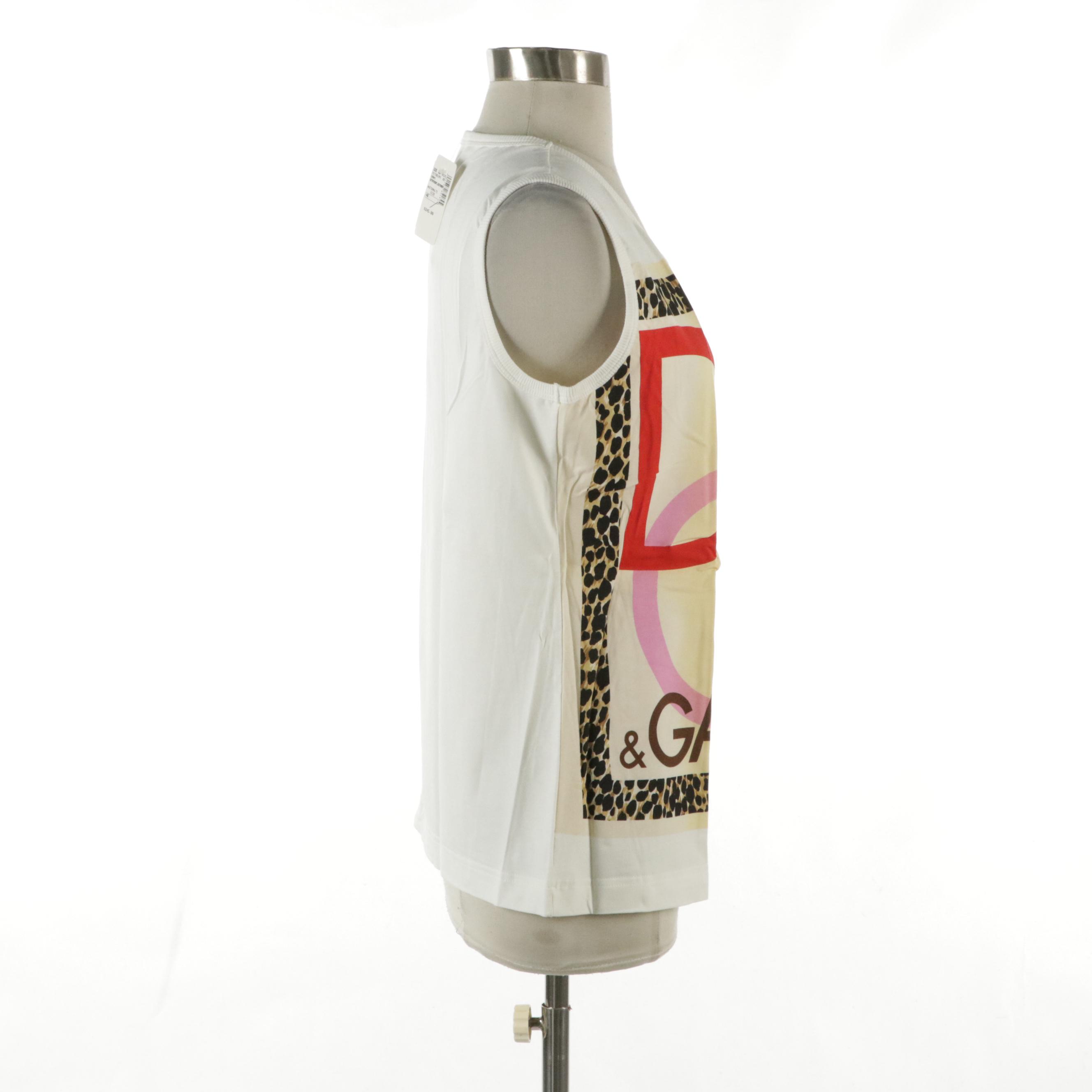 Dolce & Gabbana Sleeveless Logo Top with Tag