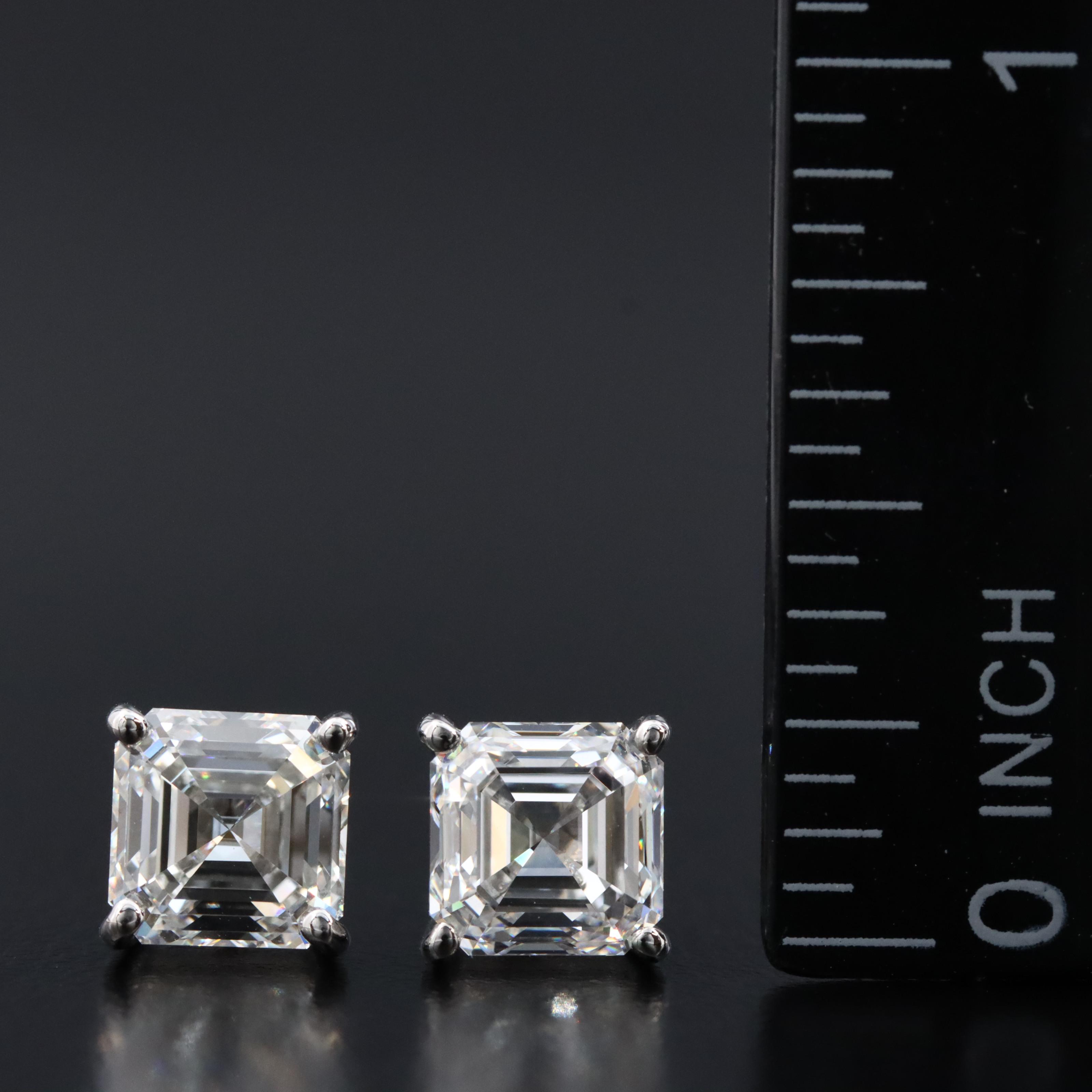 Platinum 4.10 CTW Lab Grown Diamond Stud Earrings with IGI Reports