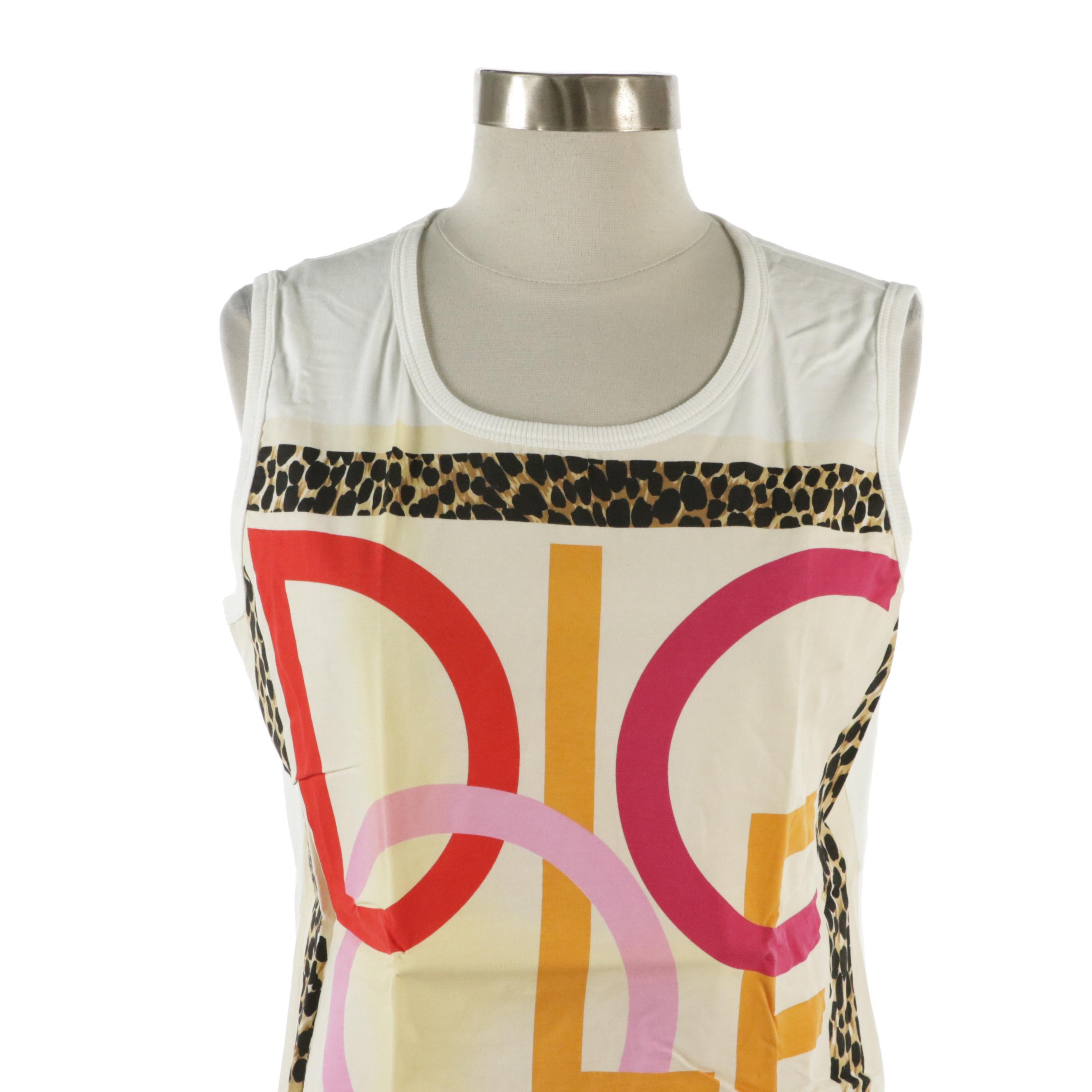 Dolce & Gabbana Sleeveless Logo Top with Tag