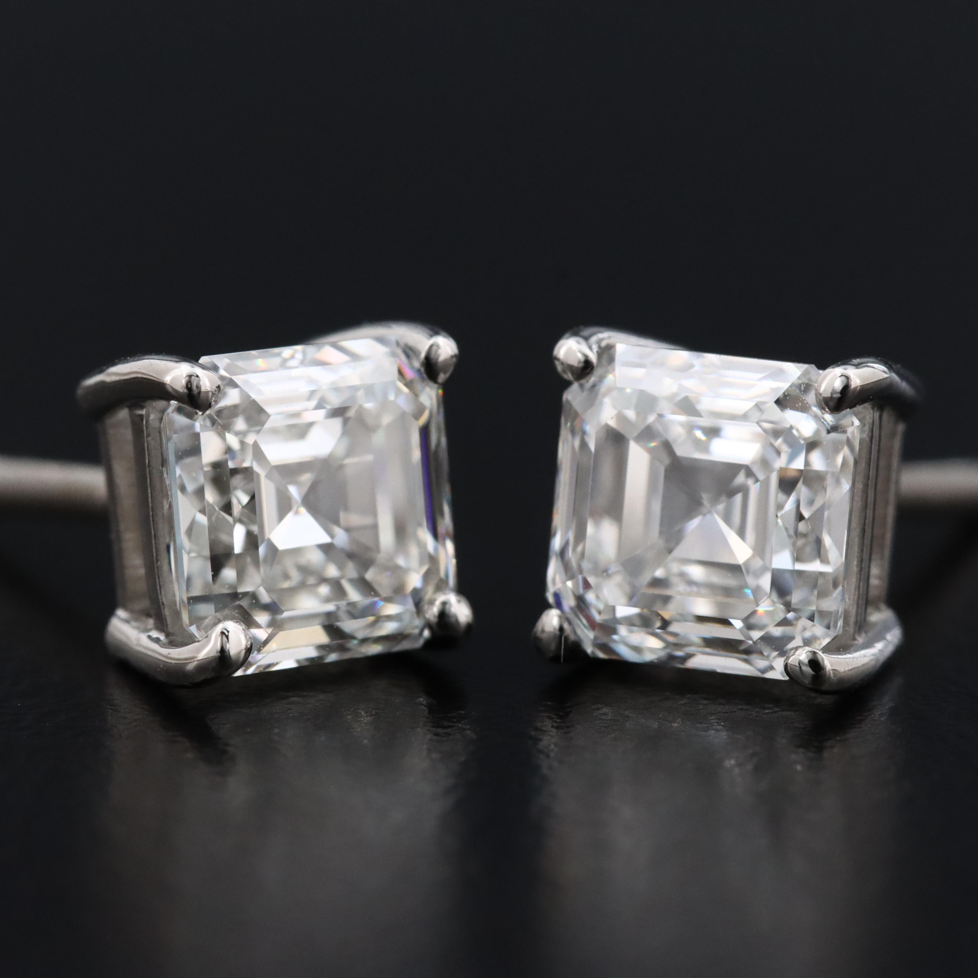 Platinum 4.10 CTW Lab Grown Diamond Stud Earrings with IGI Reports