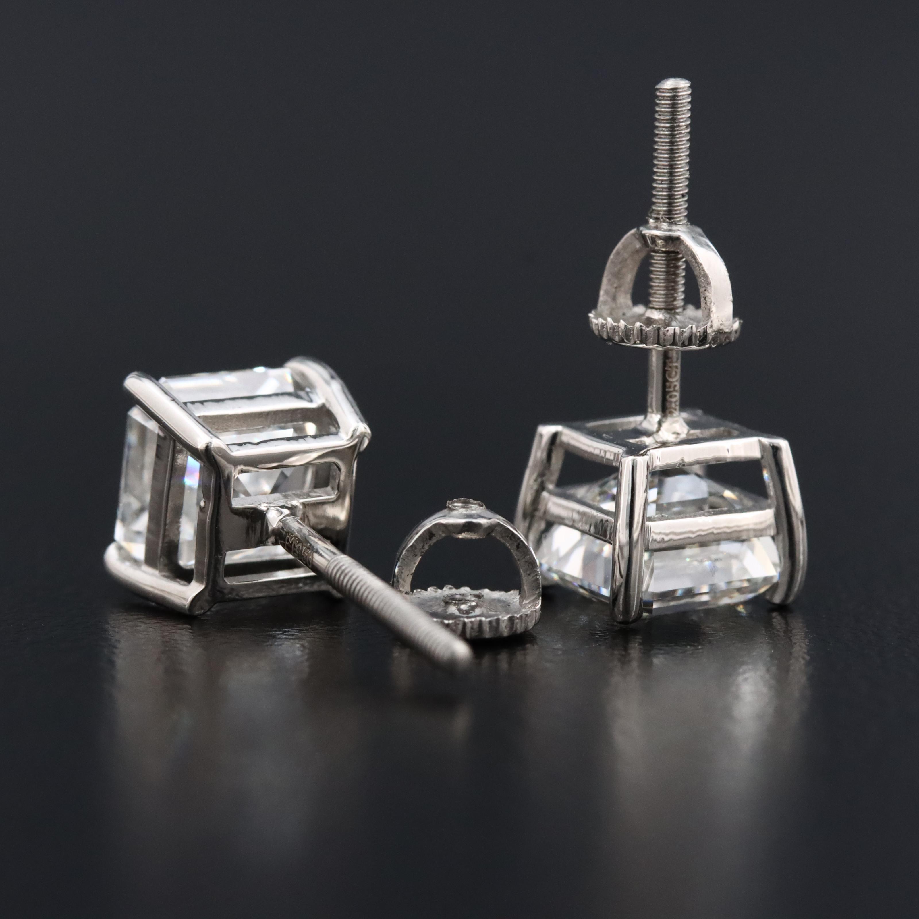 Platinum 4.10 CTW Lab Grown Diamond Stud Earrings with IGI Reports