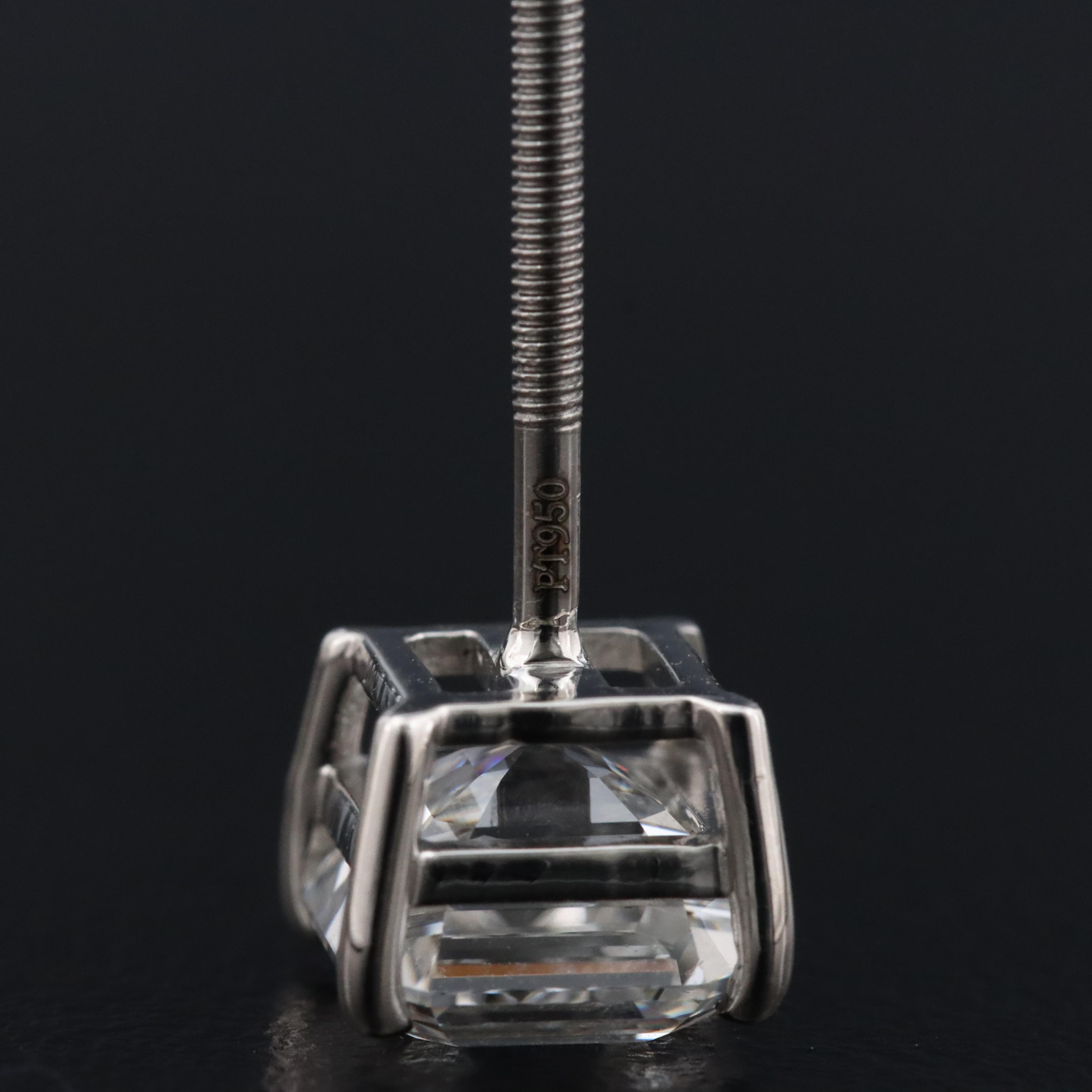 Platinum 4.10 CTW Lab Grown Diamond Stud Earrings with IGI Reports