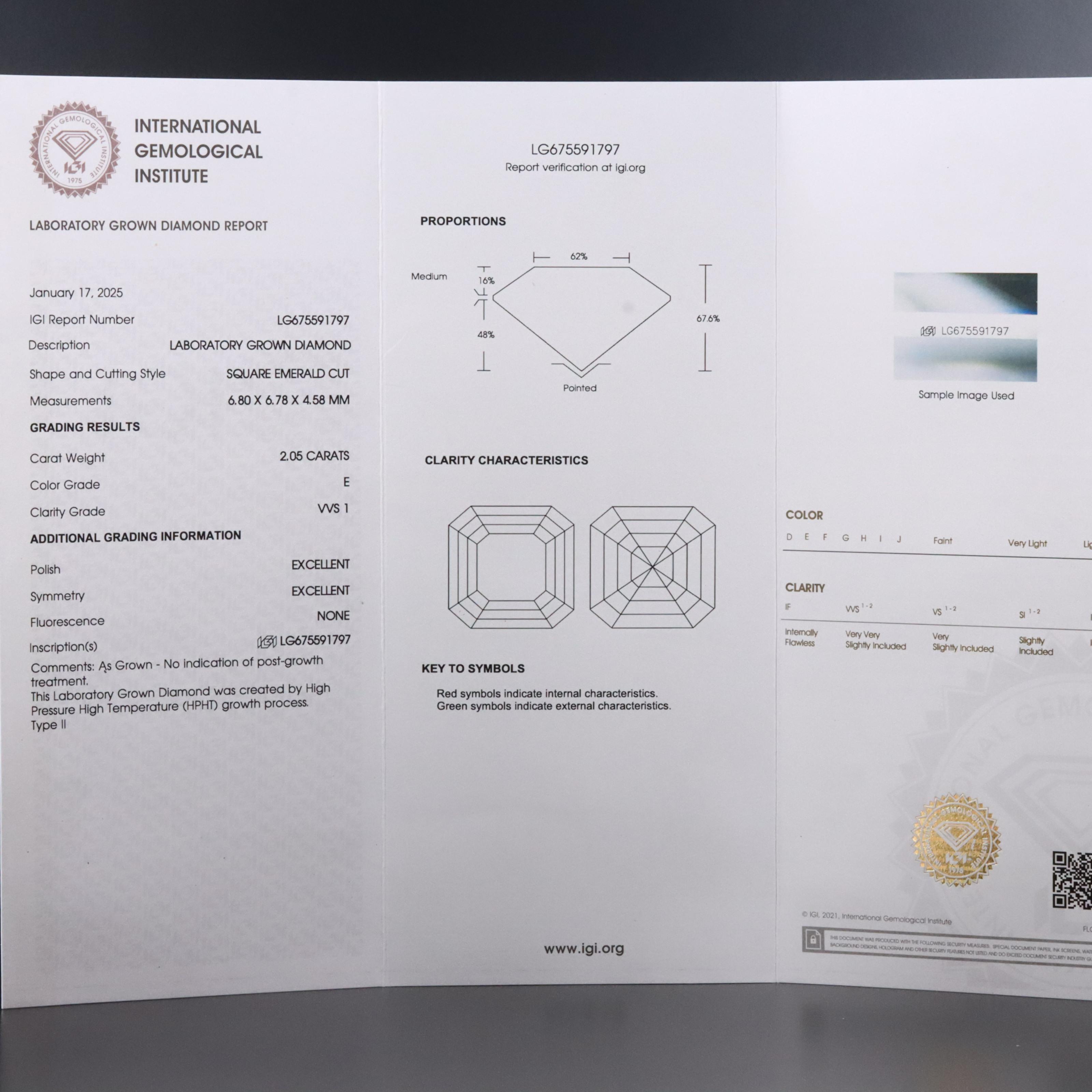 Platinum 4.10 CTW Lab Grown Diamond Stud Earrings with IGI Reports