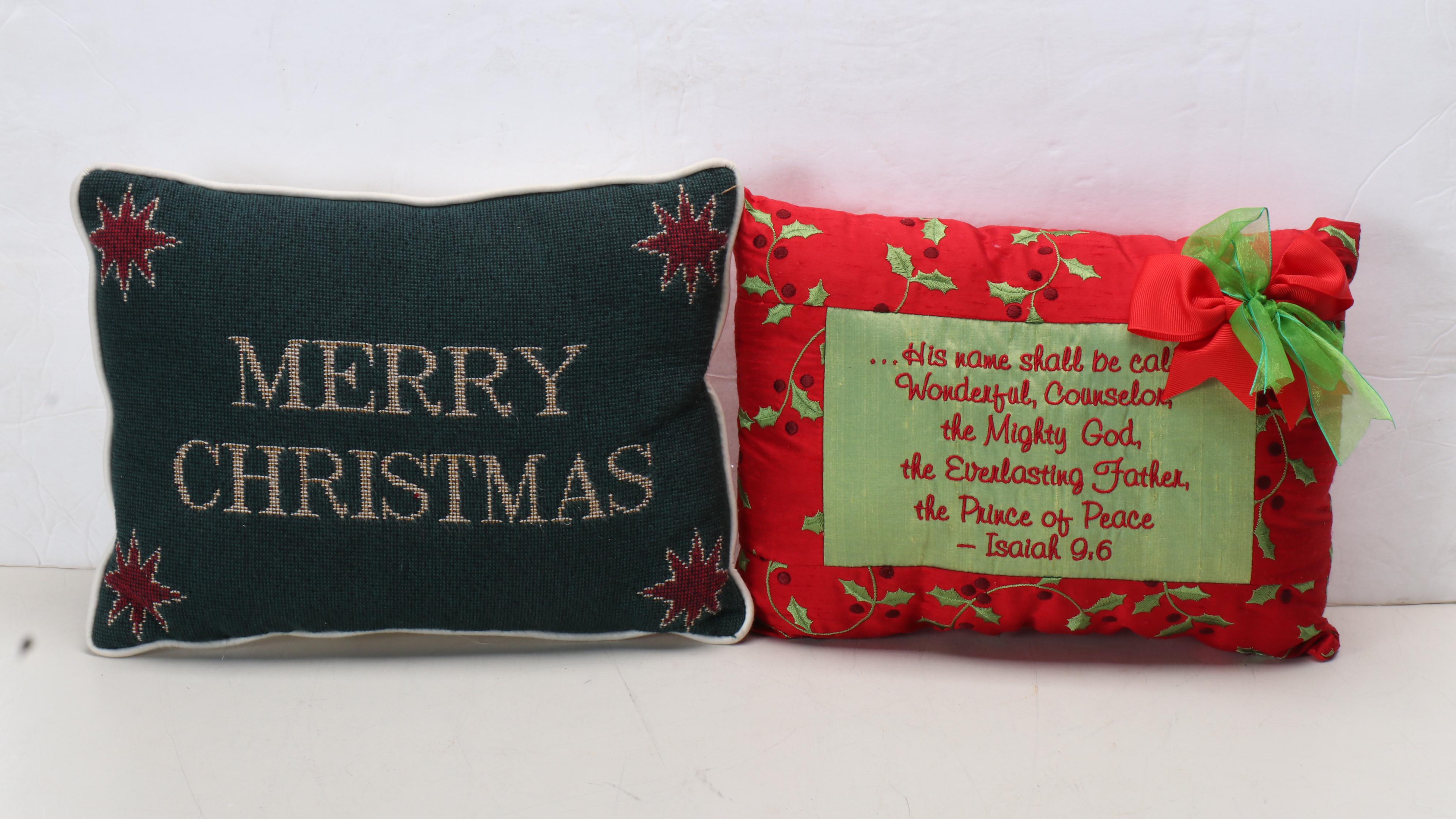 Christopher Radko Santa Claus Music Box Pillow and Other Christmas Throw Pillows