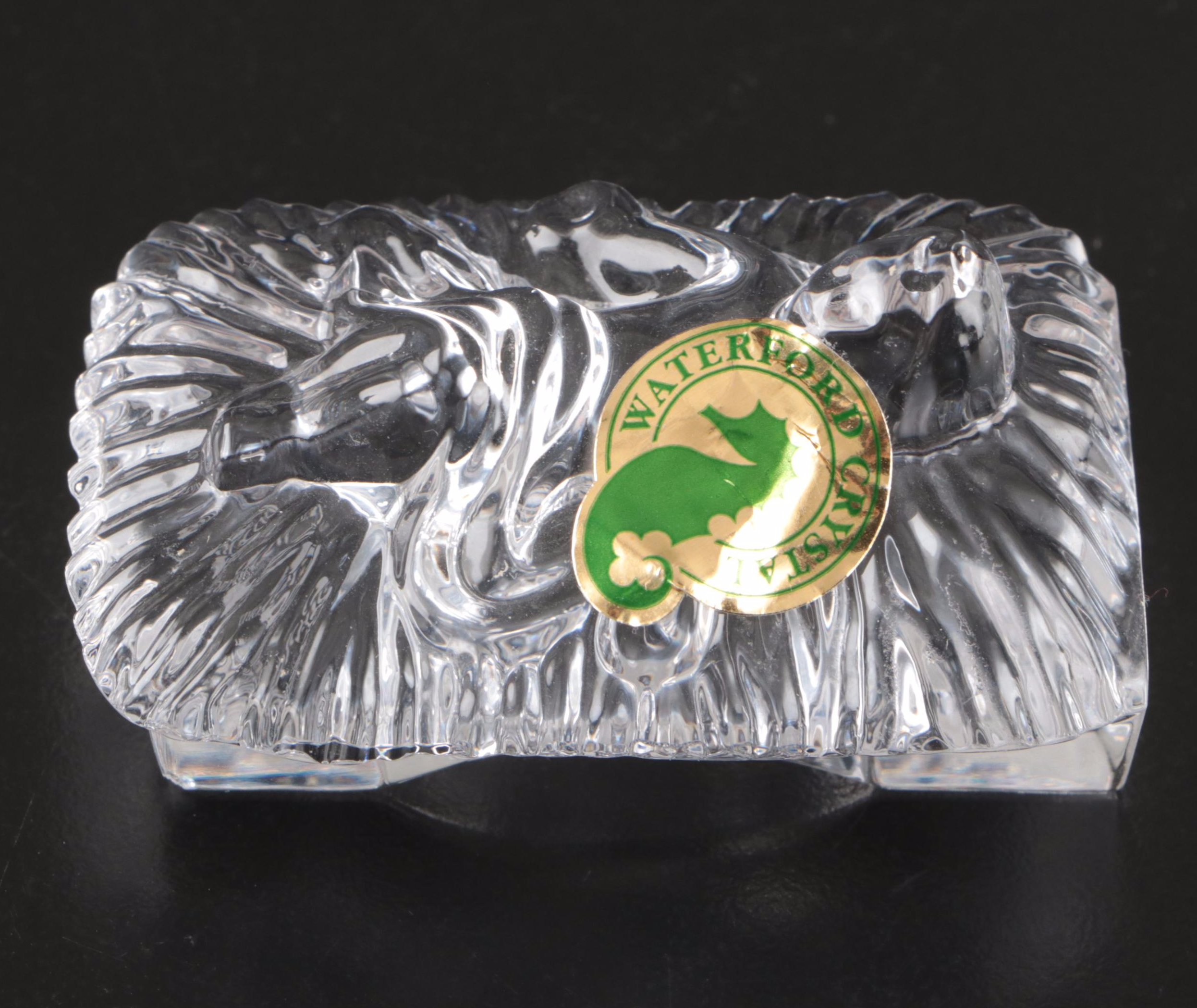 Marquis By Waterford Crystal Vase and Bowl with Baby Jesus and Brass Sconces