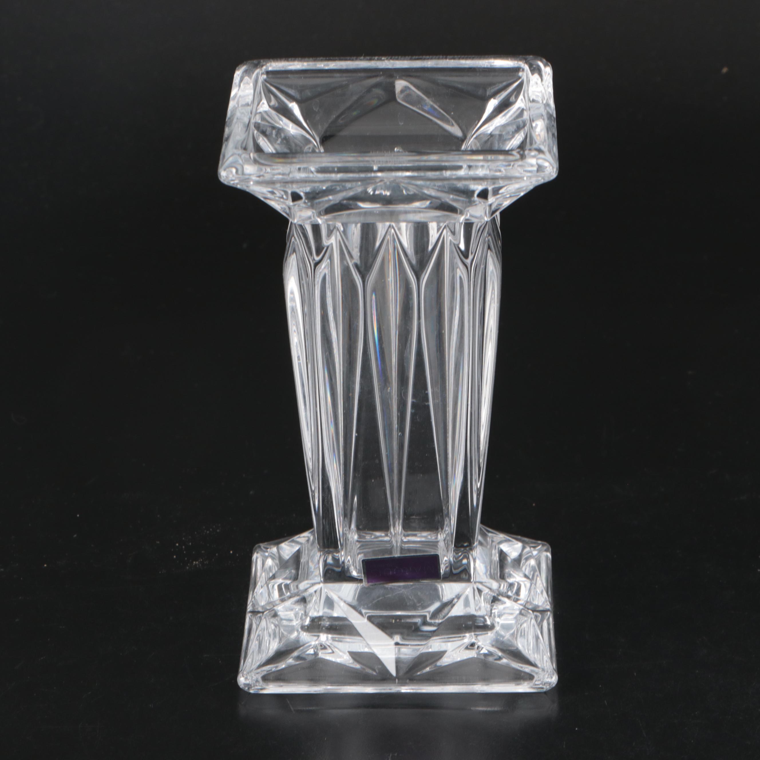 Marquis By Waterford Crystal Vase and Bowl with Baby Jesus and Brass Sconces