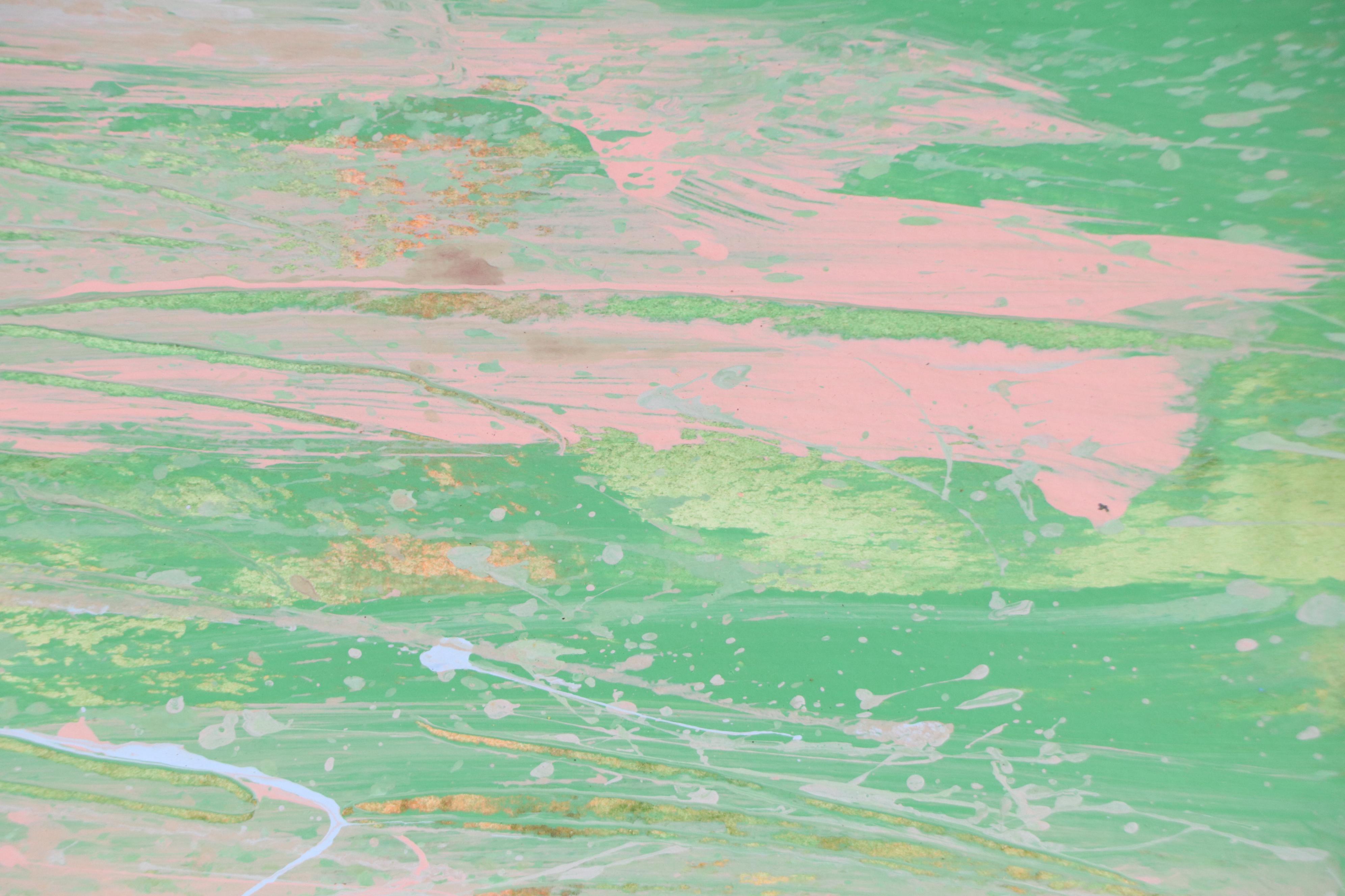 Harry Hilson Acrylic Painting of Abstracted Landscape, Late 20th Century