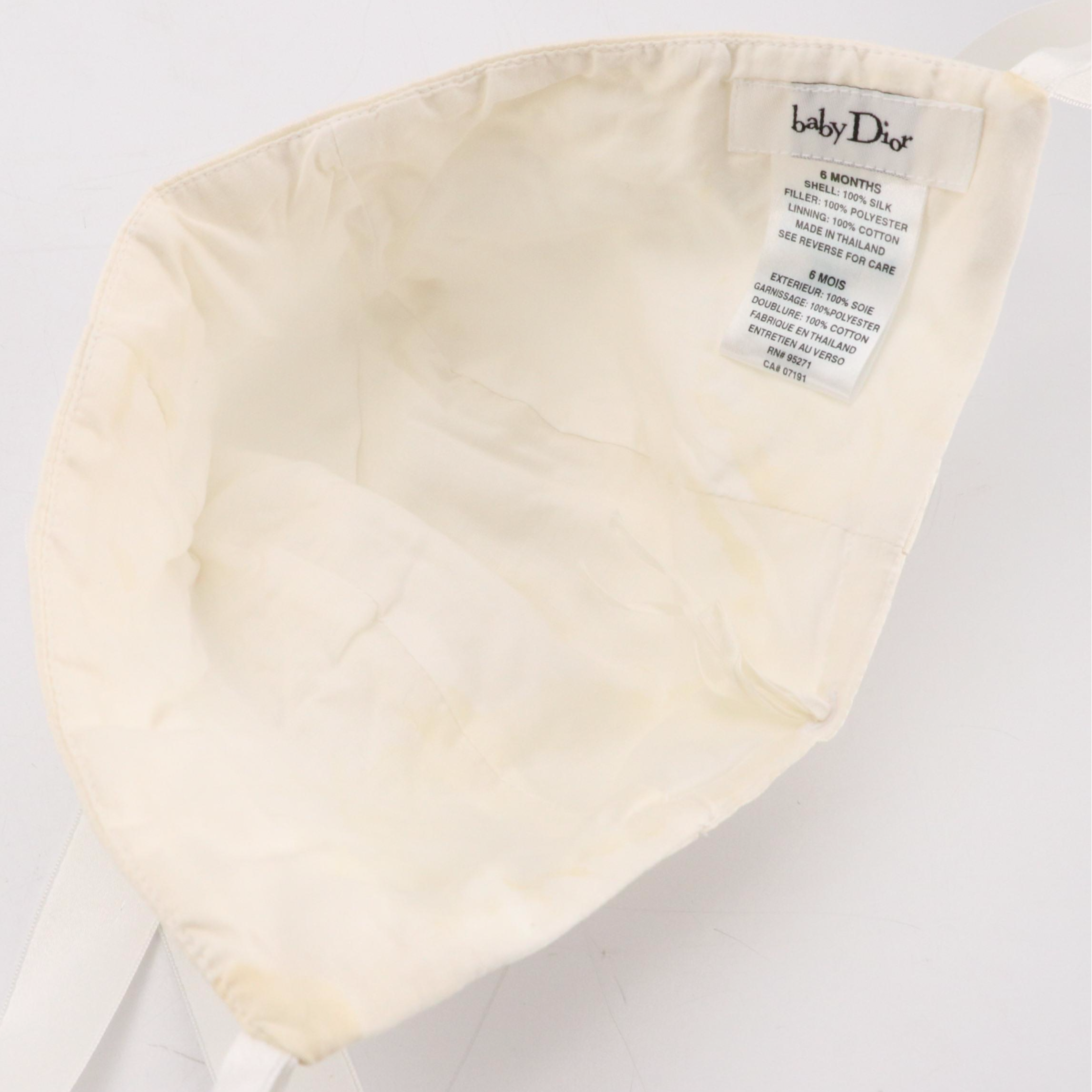 Infants Baby Dior Silk Christening Gown with Christening Pak Preservation Box