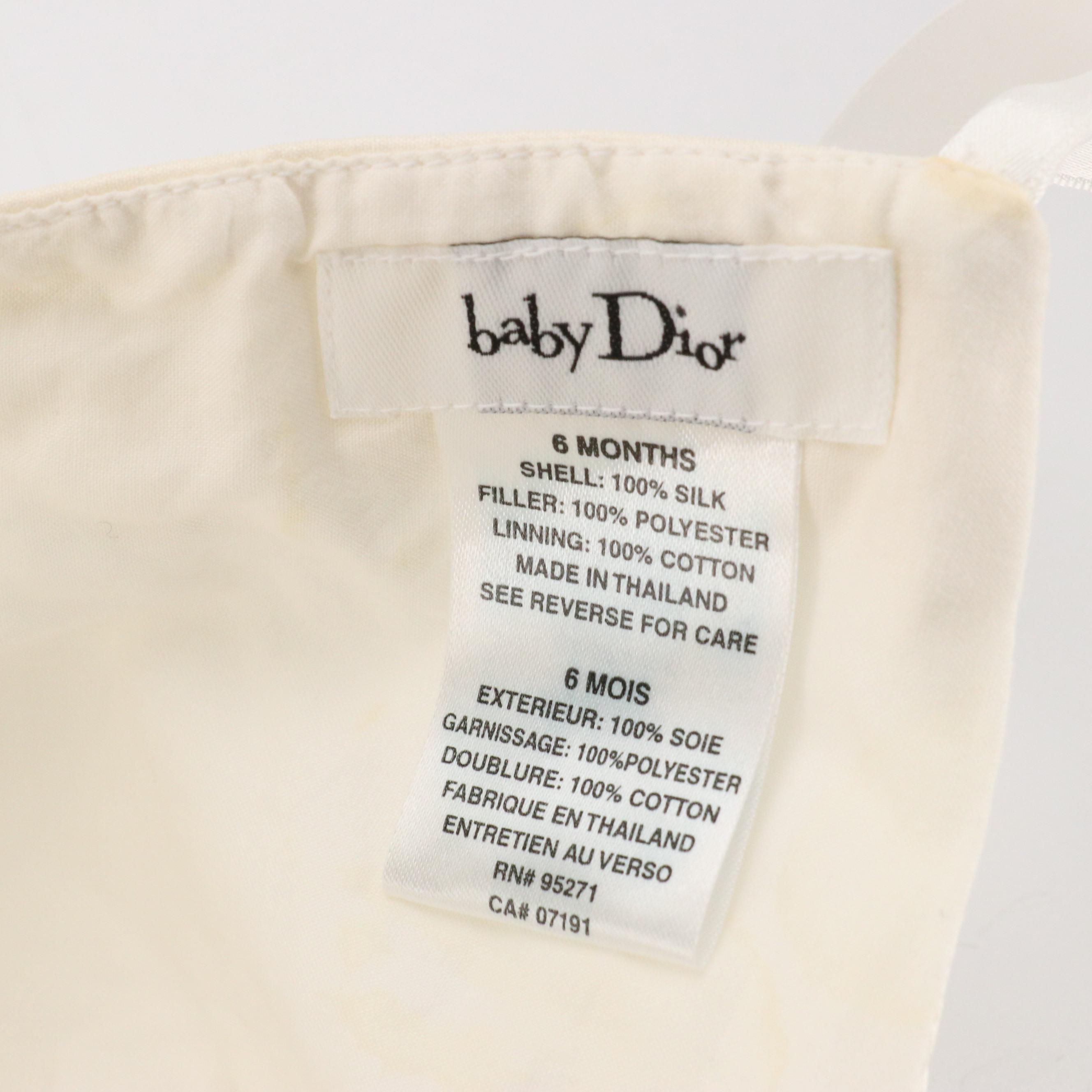 Infants Baby Dior Silk Christening Gown with Christening Pak Preservation Box