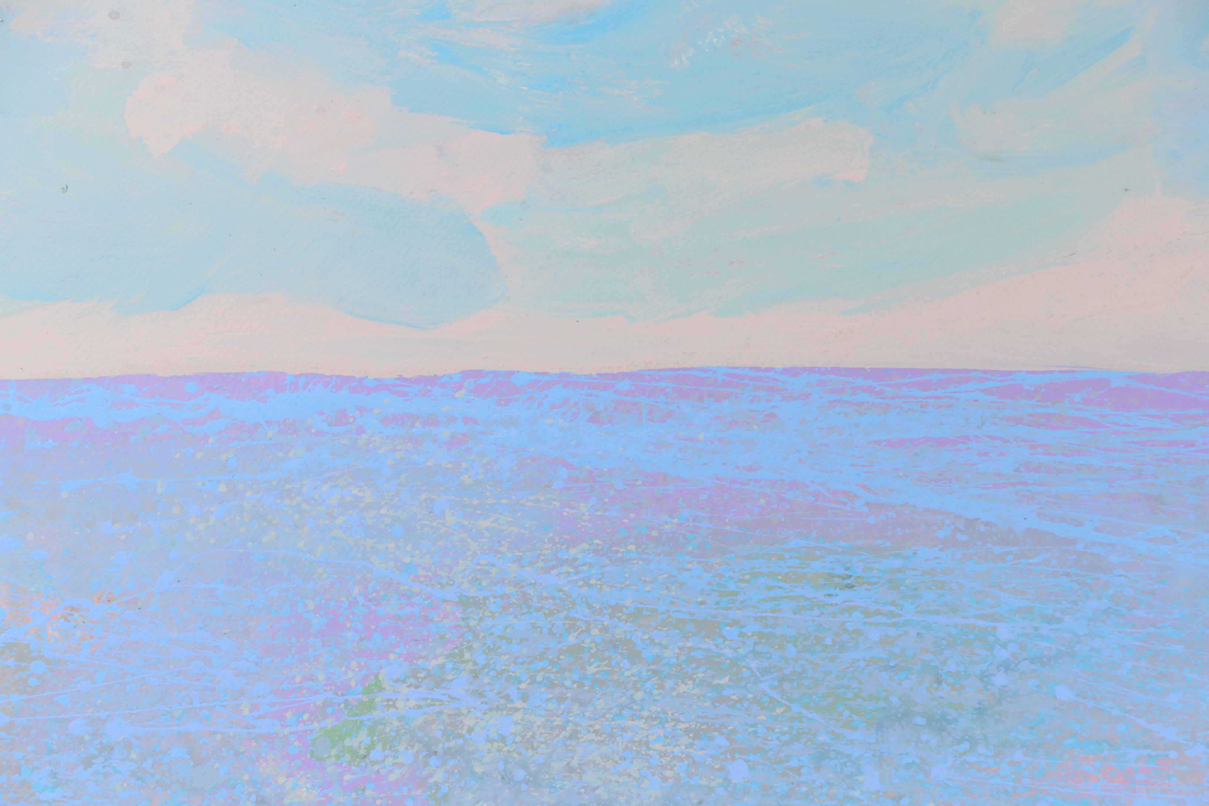 Harry Hilson Abstract Seascape Acrylic Painting "Gulf Stream," Late 20th Century