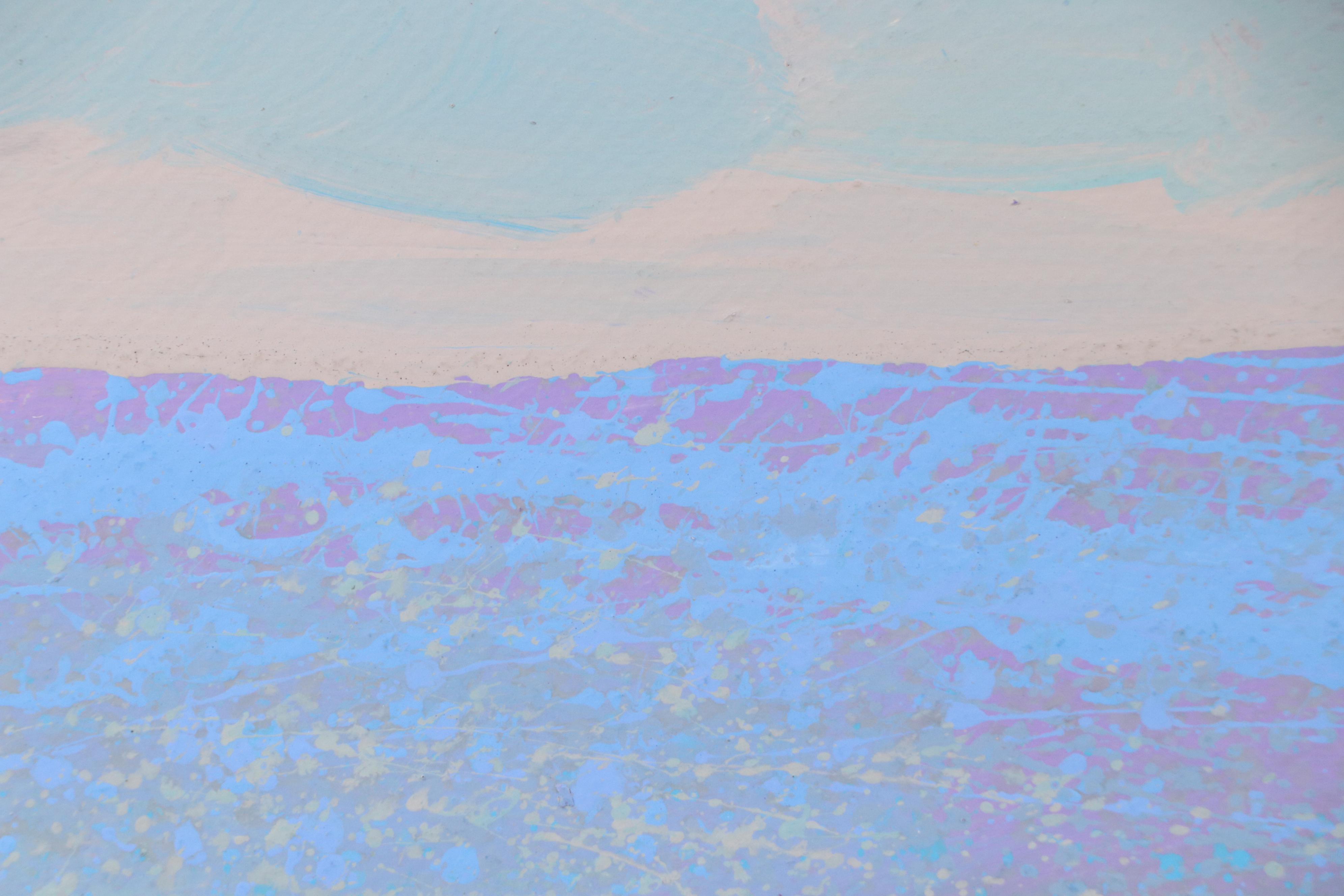 Harry Hilson Abstract Seascape Acrylic Painting "Gulf Stream," Late 20th Century