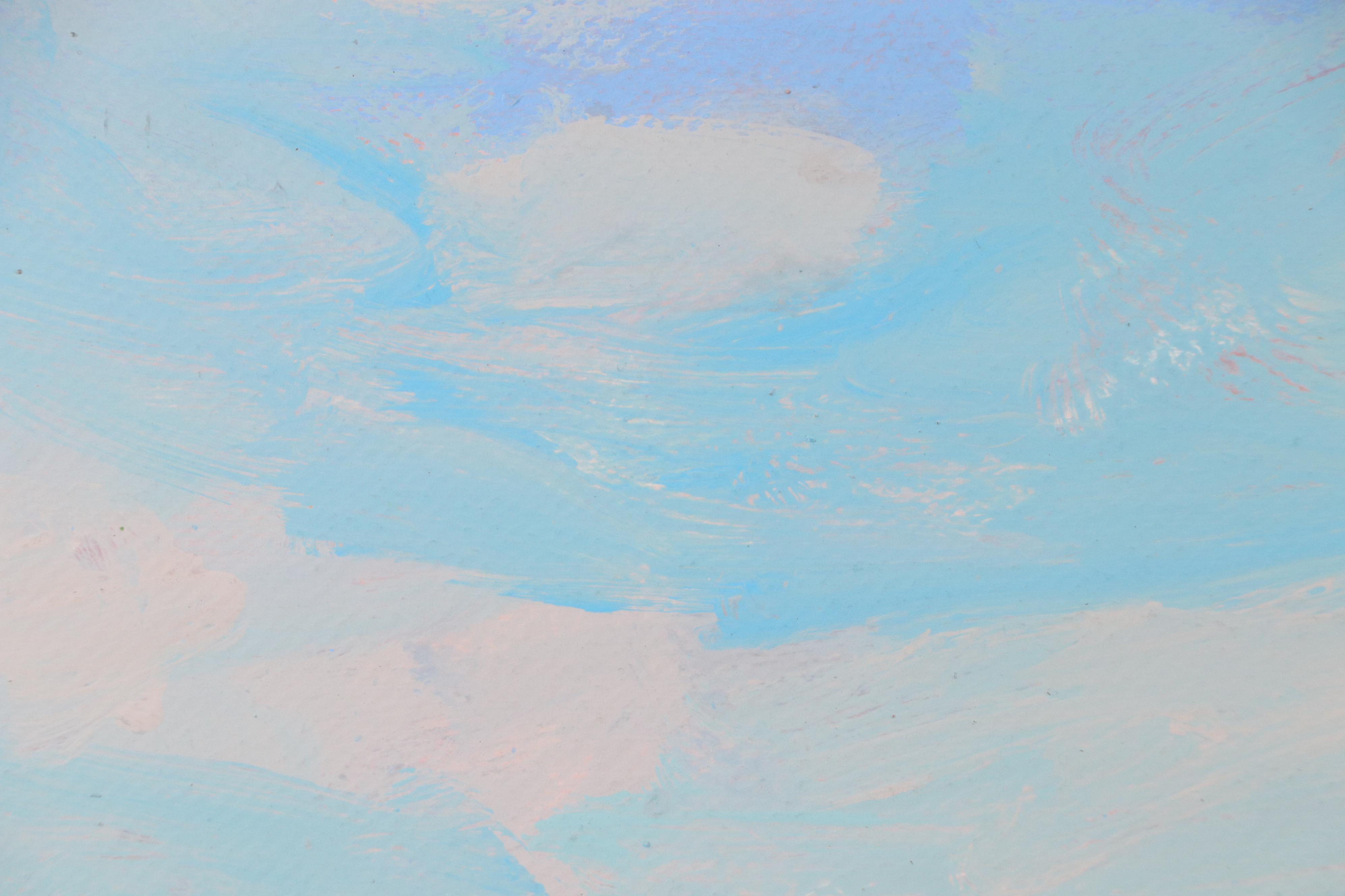 Harry Hilson Abstract Seascape Acrylic Painting "Gulf Stream," Late 20th Century