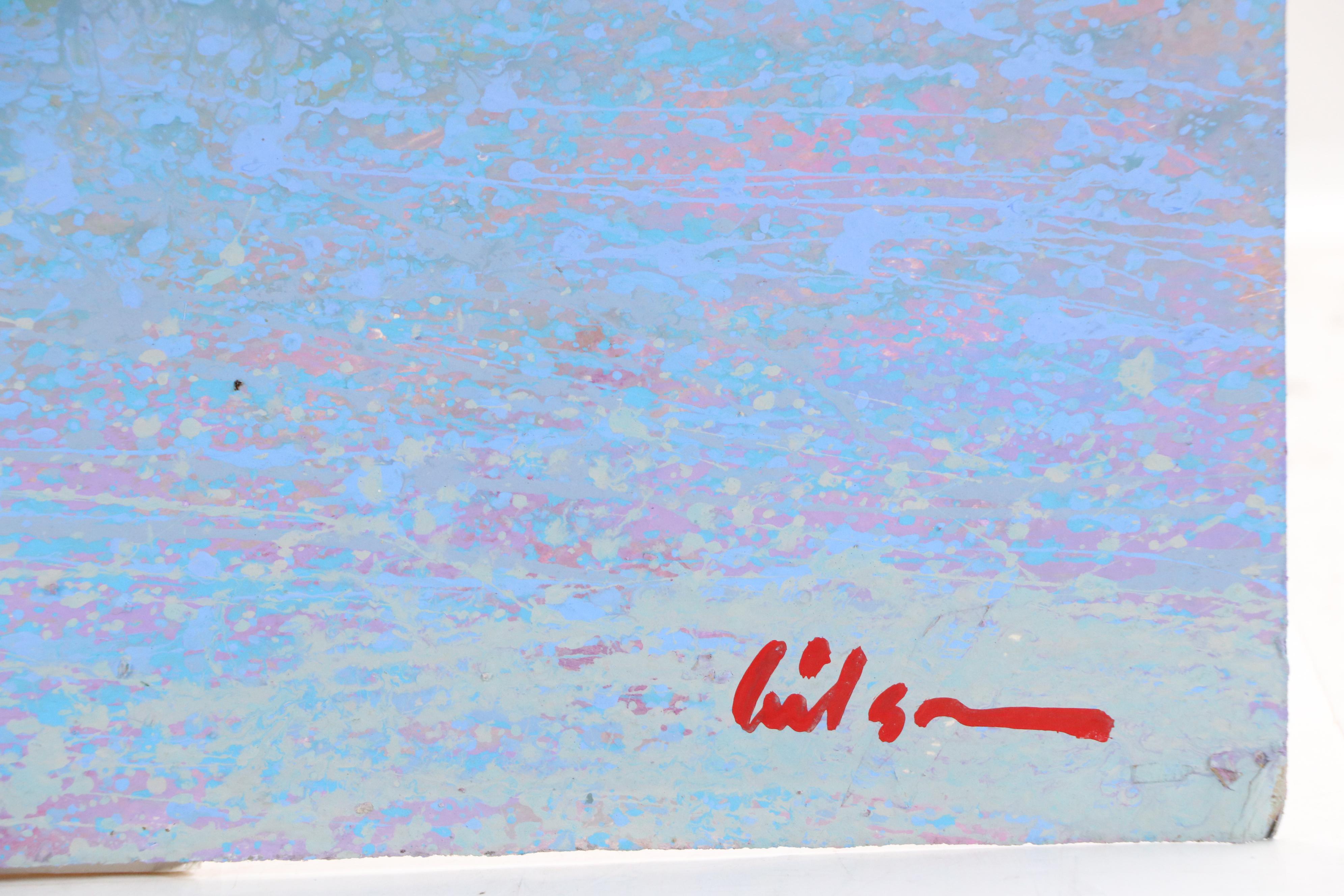 Harry Hilson Abstract Seascape Acrylic Painting "Gulf Stream," Late 20th Century