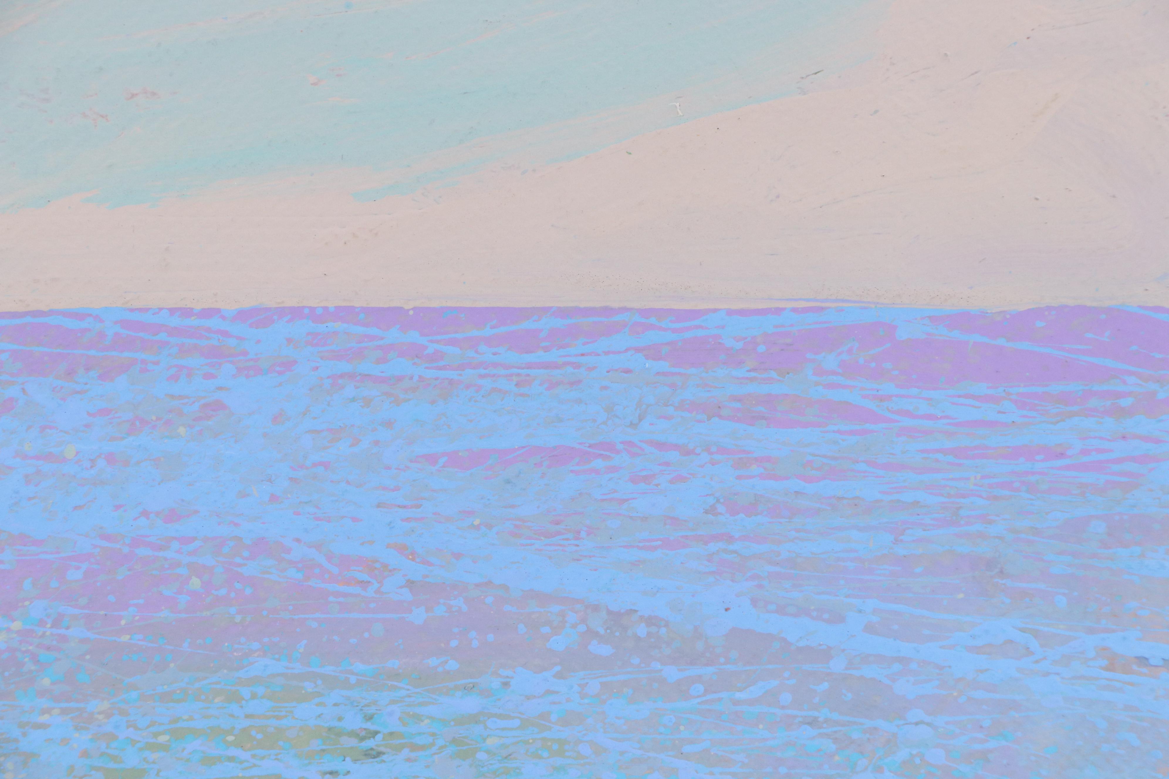 Harry Hilson Abstract Seascape Acrylic Painting "Gulf Stream," Late 20th Century