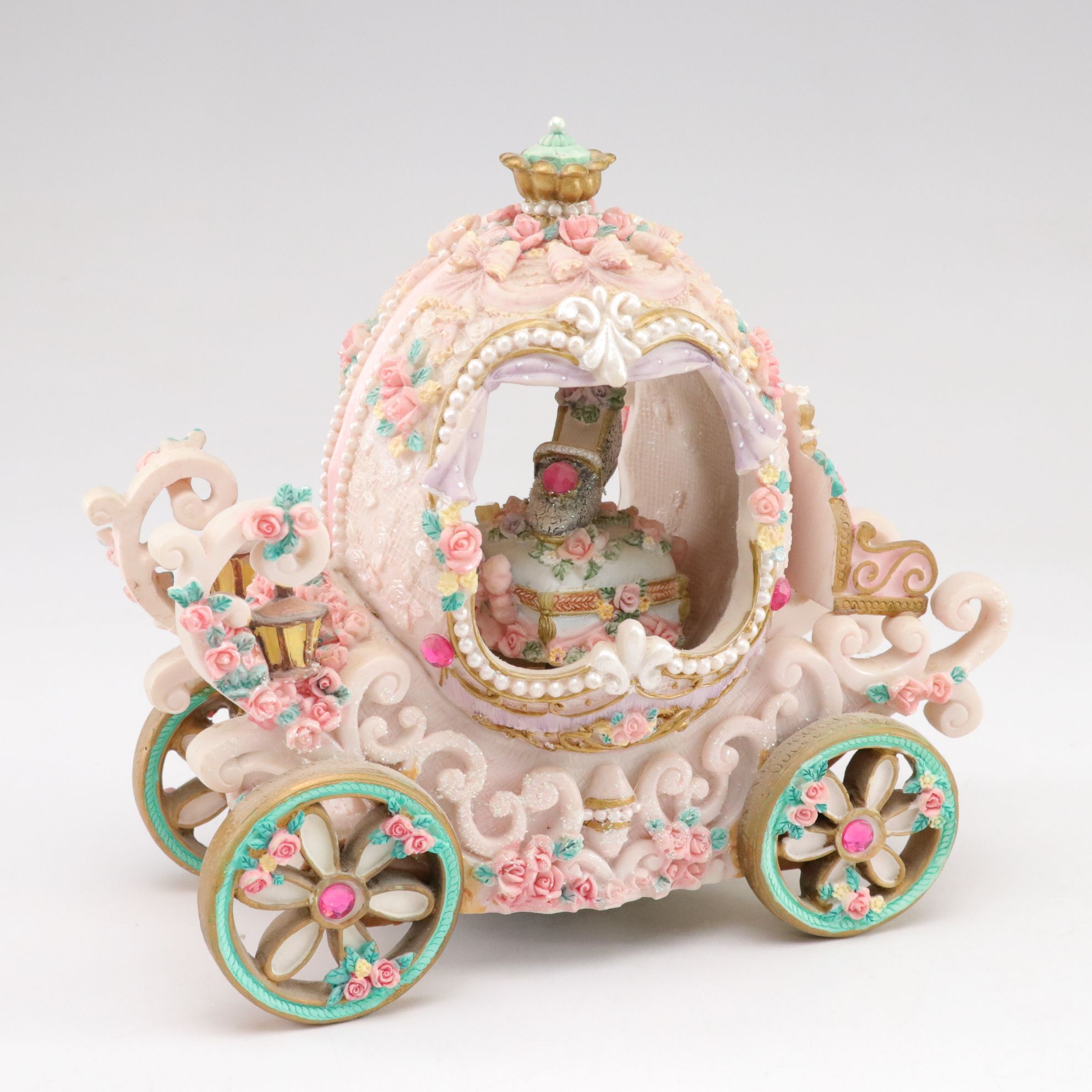Musical Princess Carriage with Animated "Angel and Gazebo Fountain" & Carousels