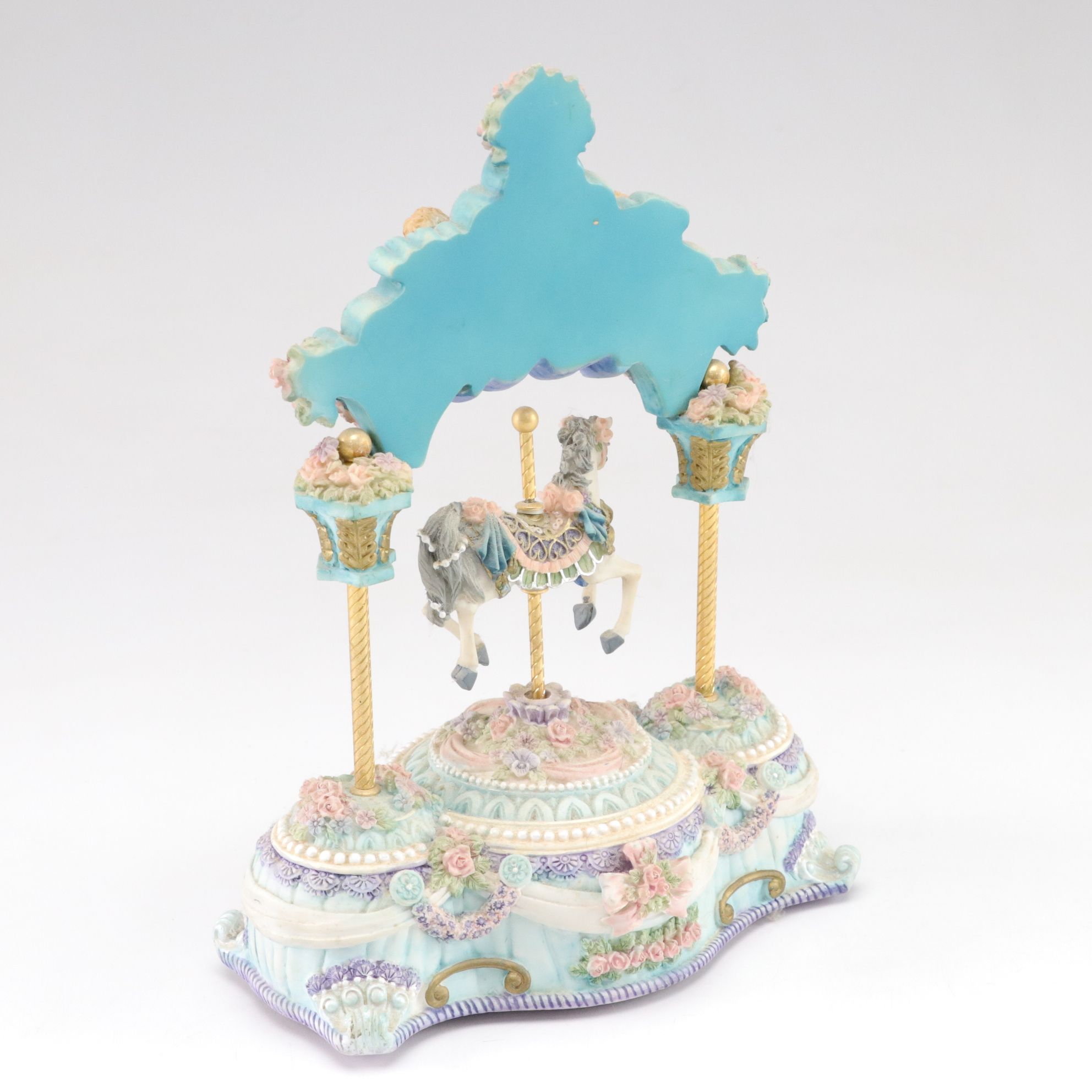 Musical Princess Carriage with Animated "Angel and Gazebo Fountain" & Carousels