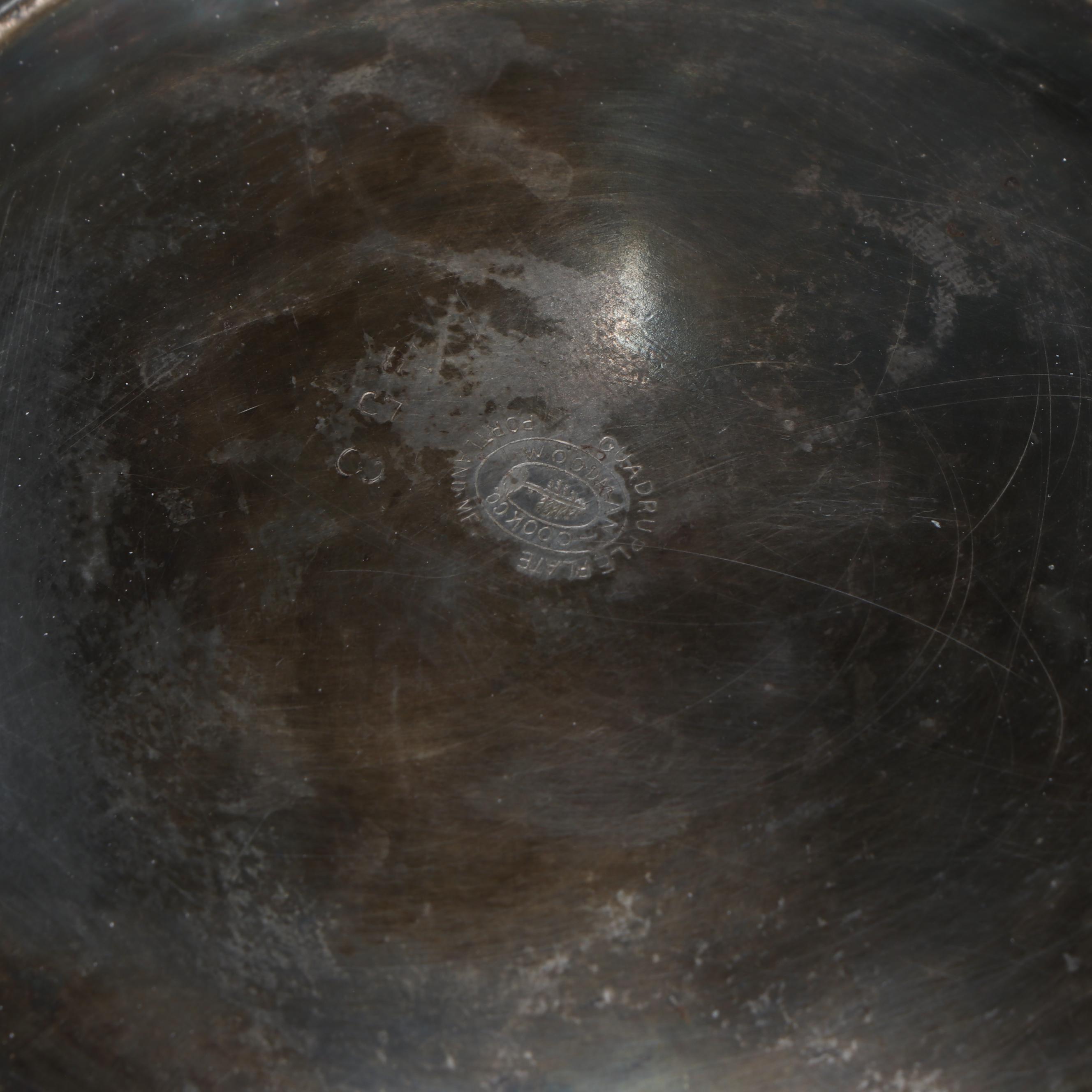 Pilgrim Silver Plate Chafing Dish with Other Silver Plate Serving Pieces