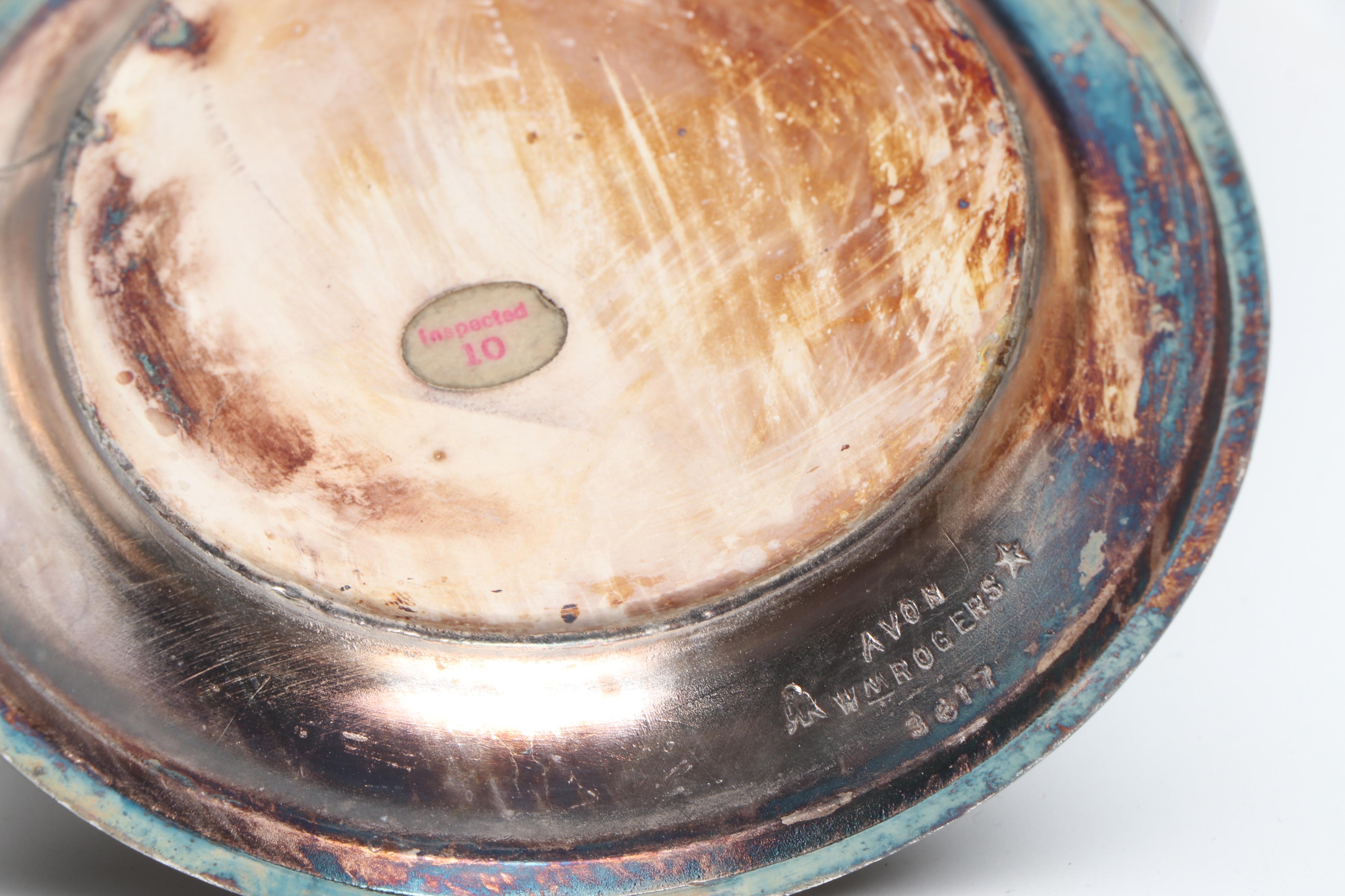 Pilgrim Silver Plate Chafing Dish with Other Silver Plate Serving Pieces