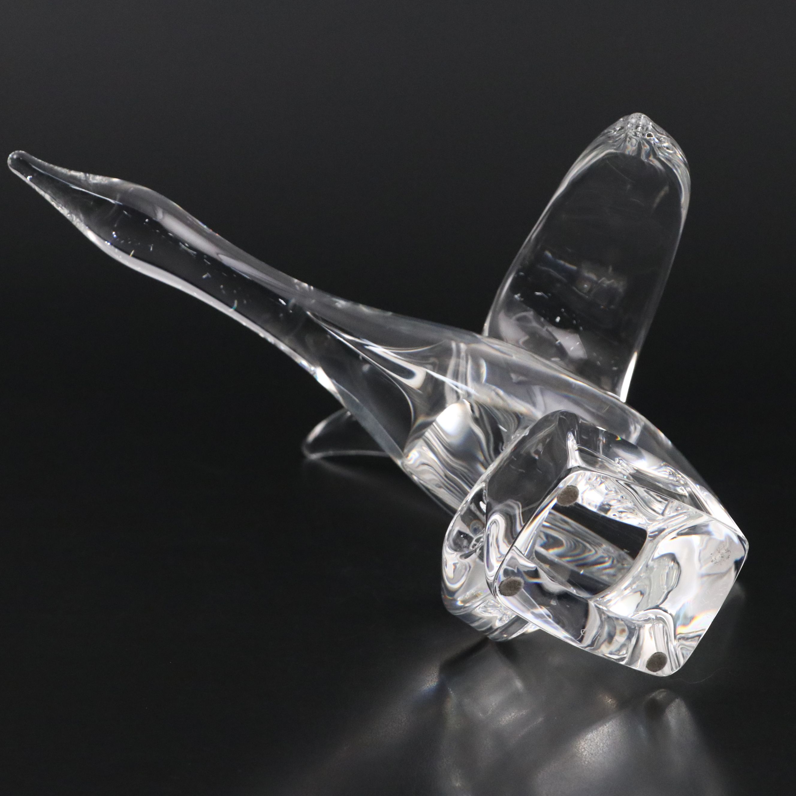 Steuben Art Glass Flying Goose Sculpture