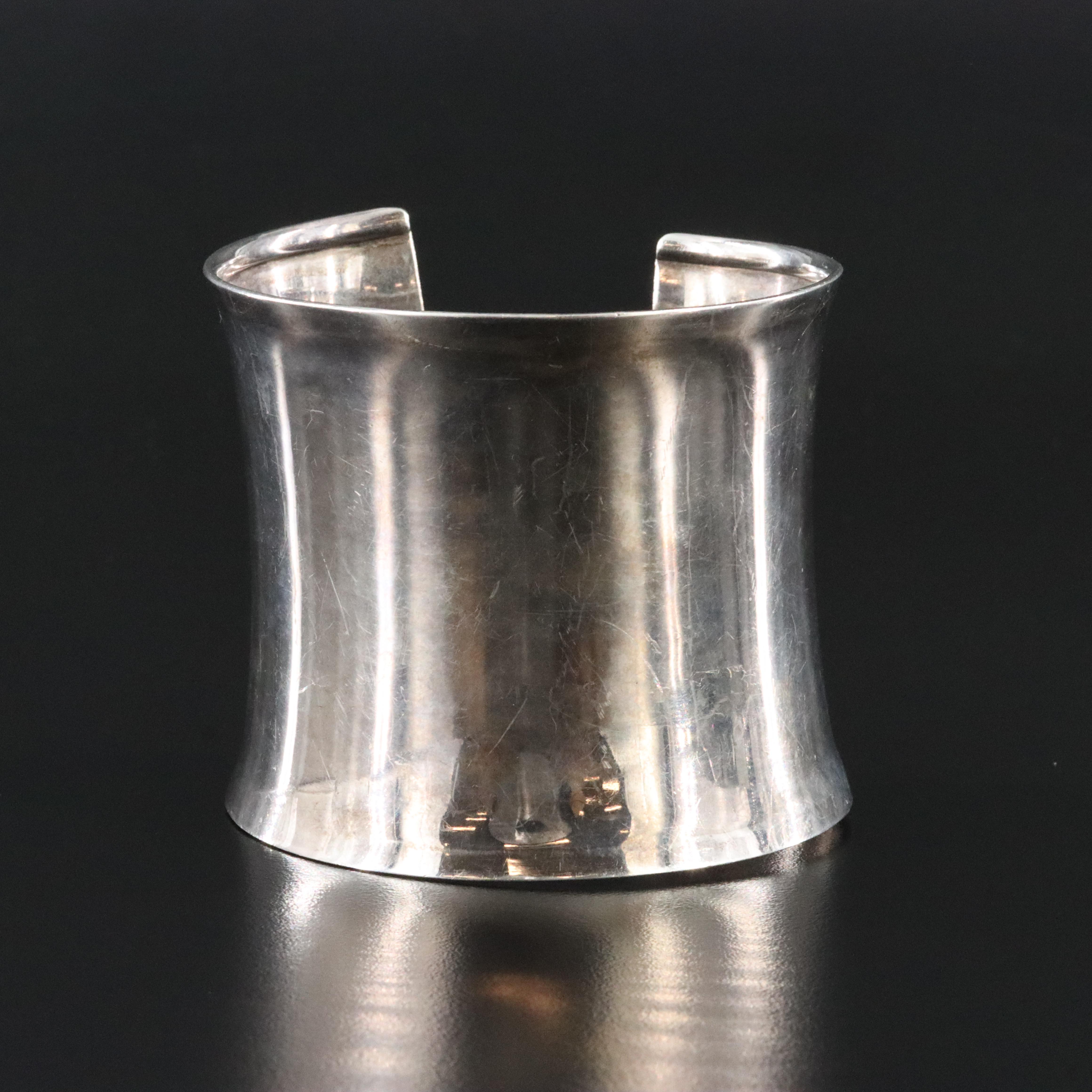 Sterling Wide Contoured Cuff Bracelet