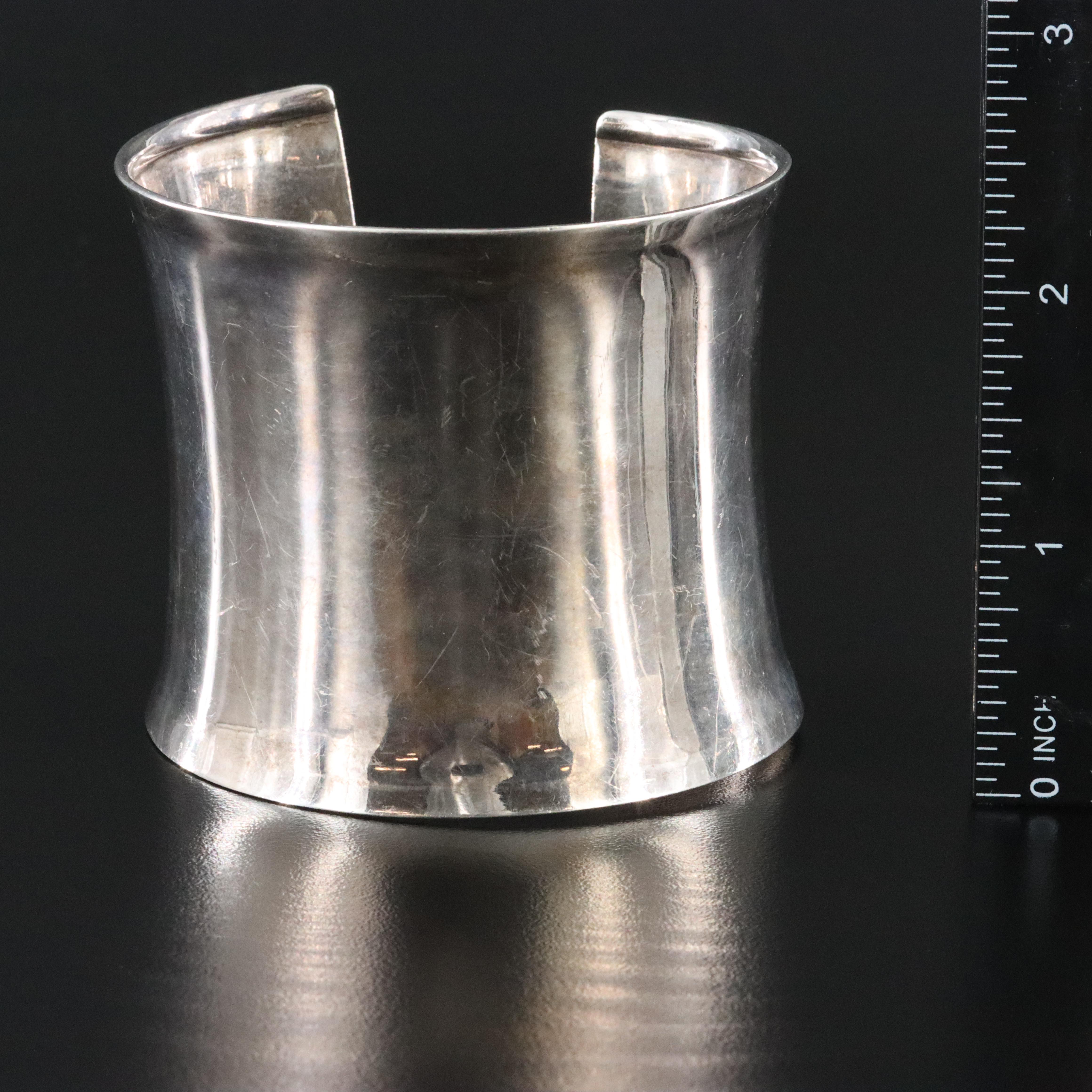 Sterling Wide Contoured Cuff Bracelet
