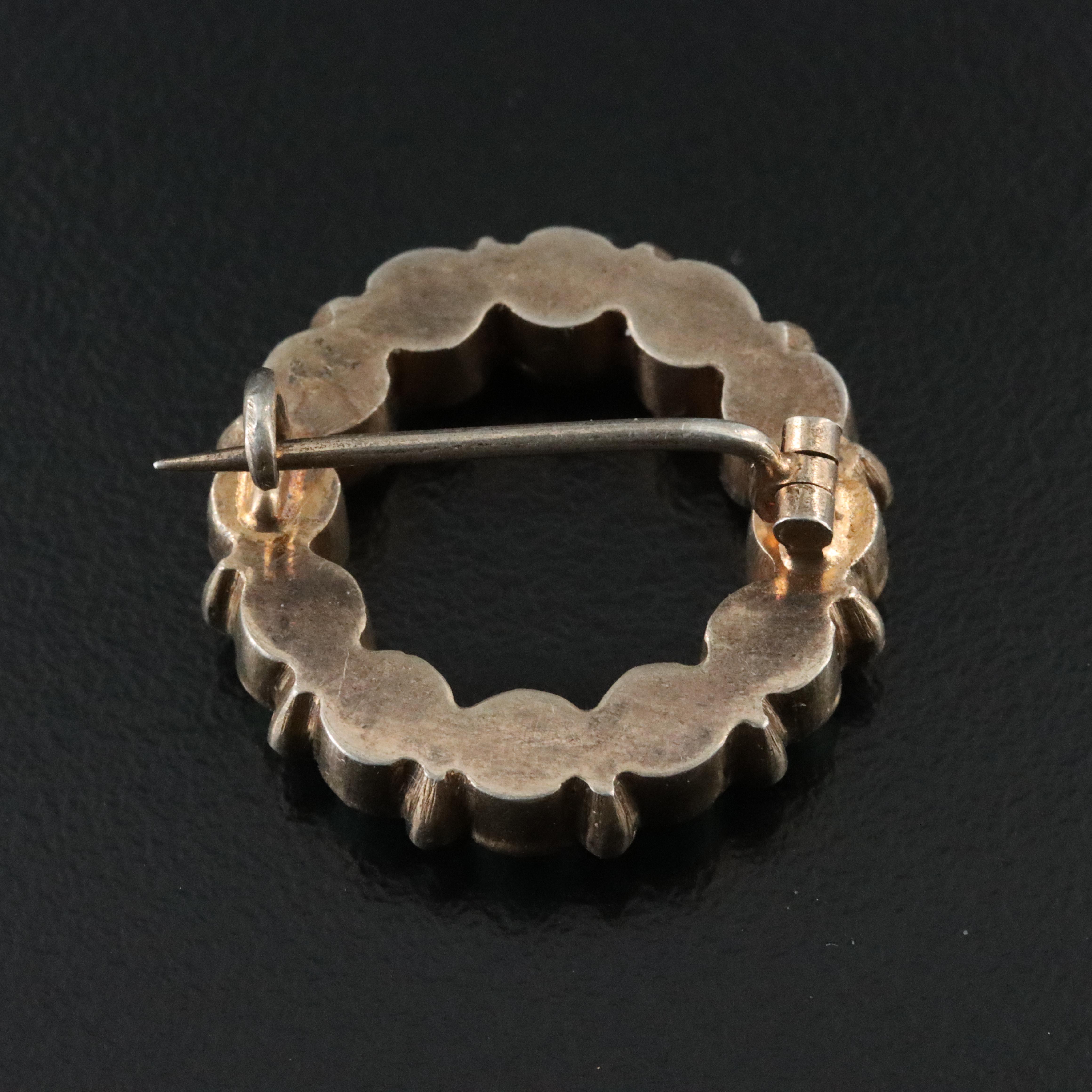 Antique Turquoise and Seed Pearl Brooch