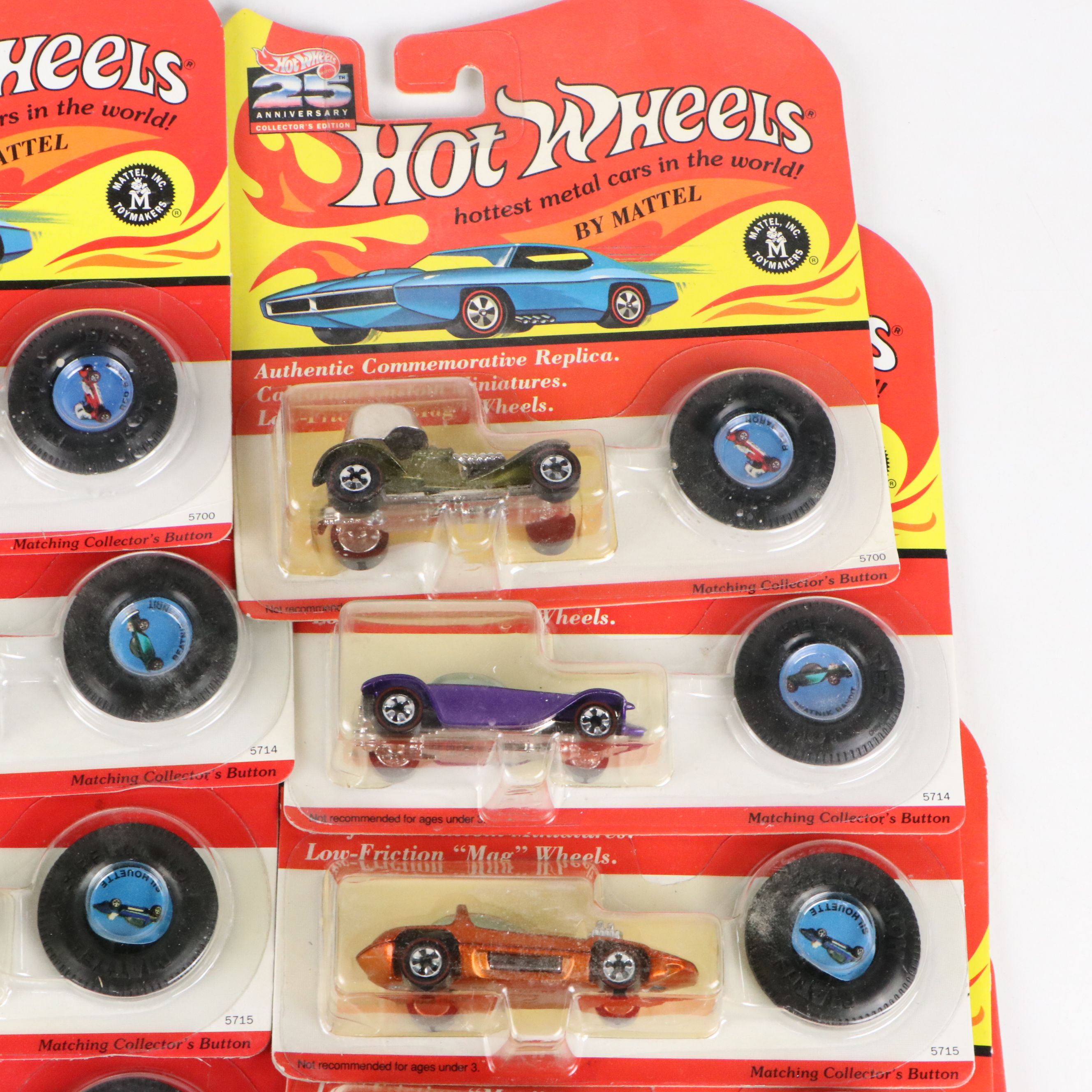 Mattel Hot Wheels 25th Anniversary Edition Diecast Cars with Original Packaging