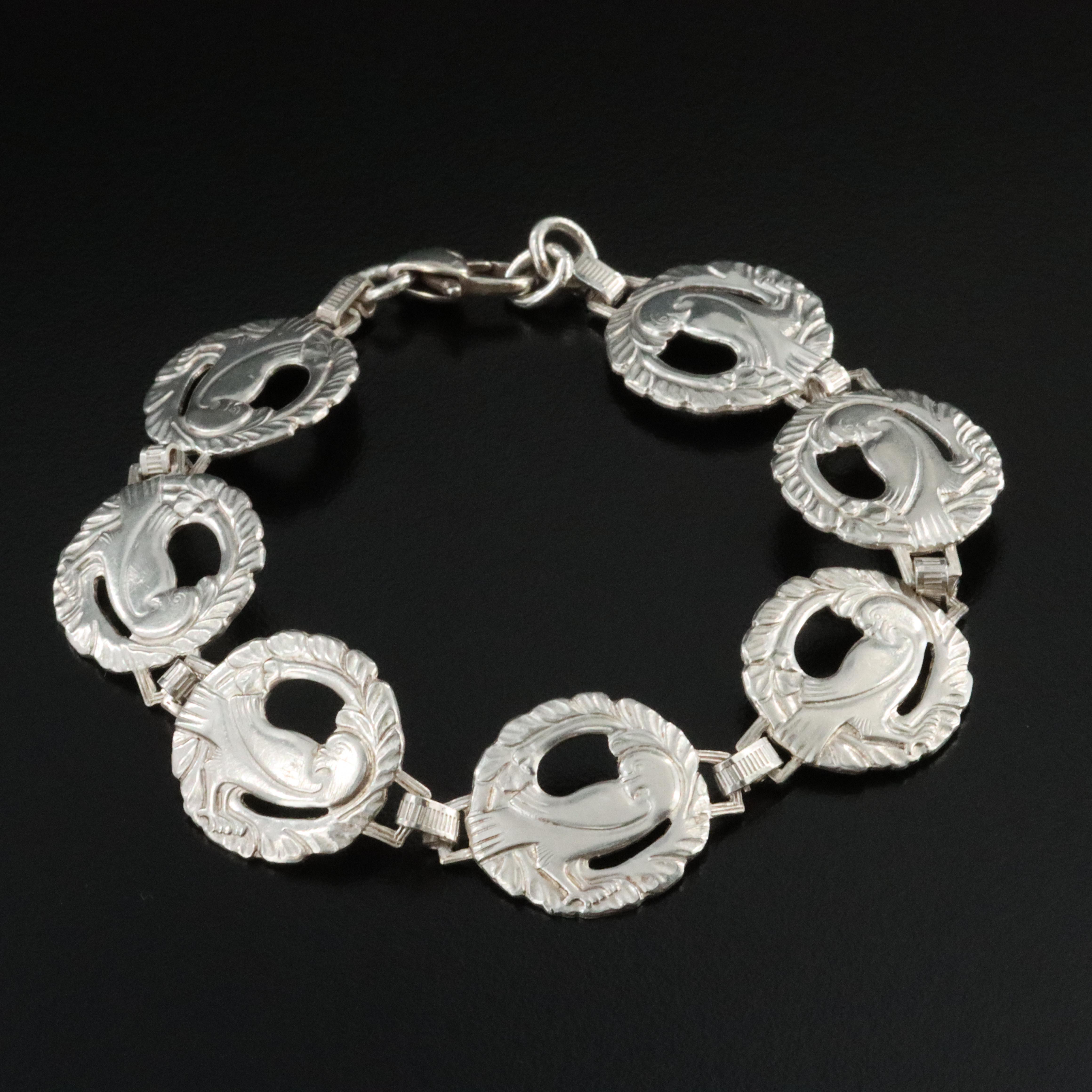 Vintage Bird Medallion Bracelet