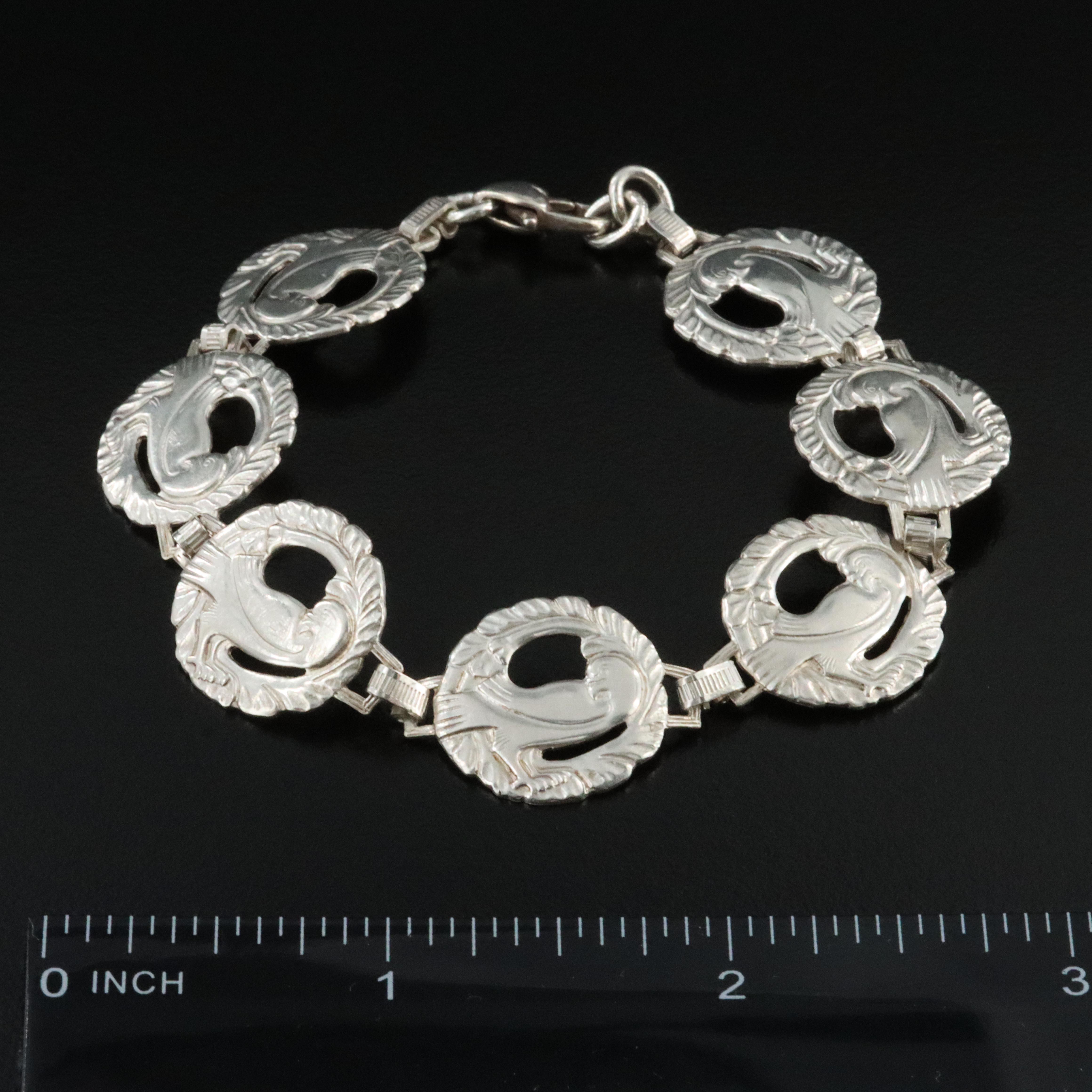 Vintage Bird Medallion Bracelet