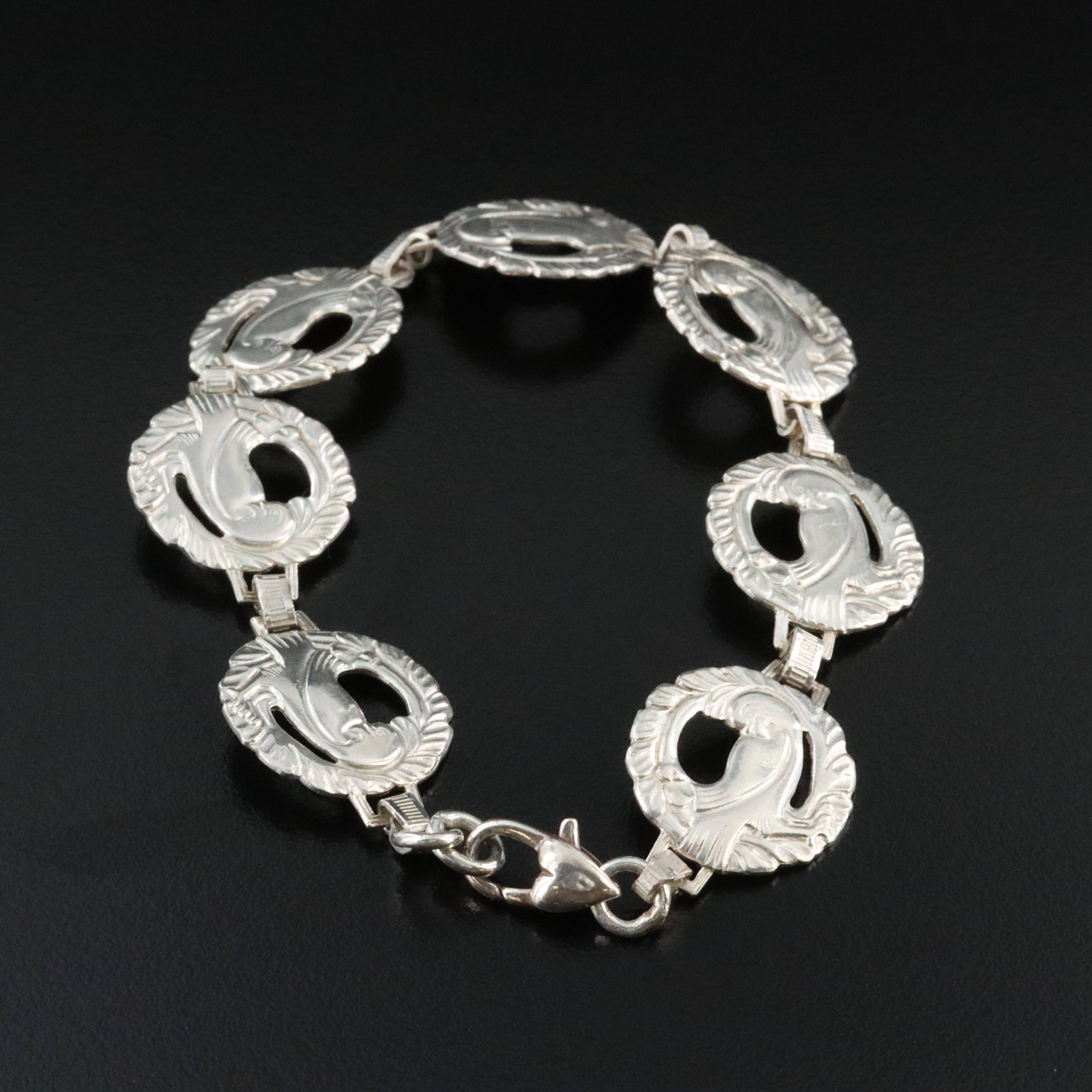 Vintage Bird Medallion Bracelet