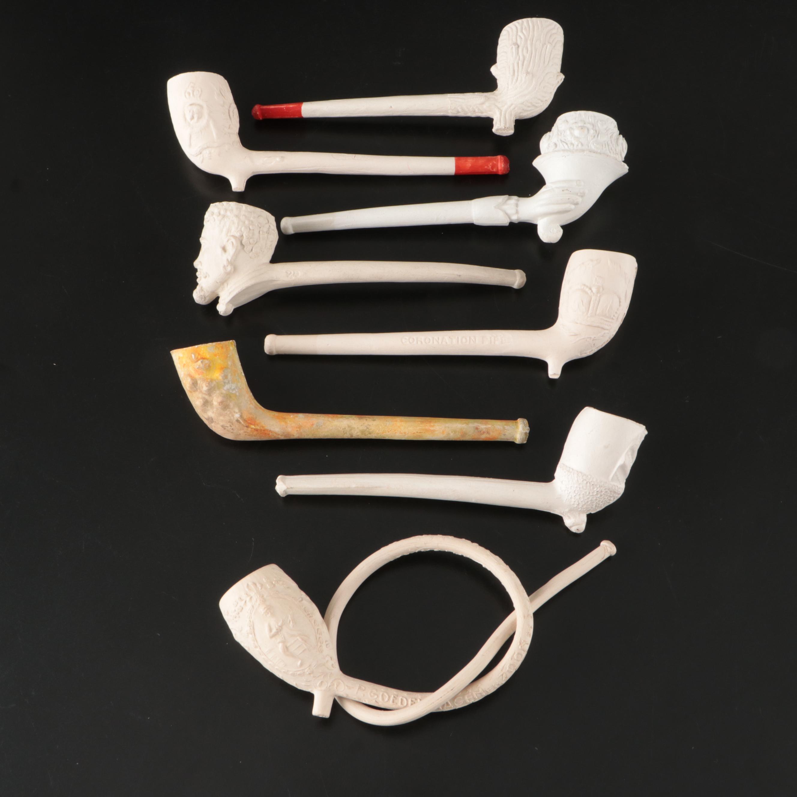 George V Coronation, Dutch Goedewaagen Relief Ring and More Clay Tobacco Pipes