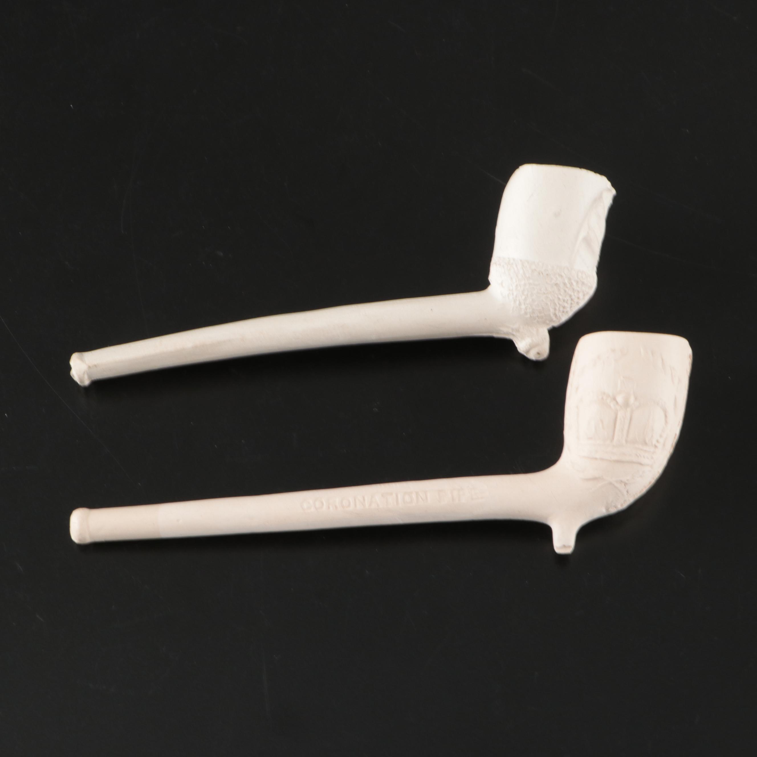 George V Coronation, Dutch Goedewaagen Relief Ring and More Clay Tobacco Pipes