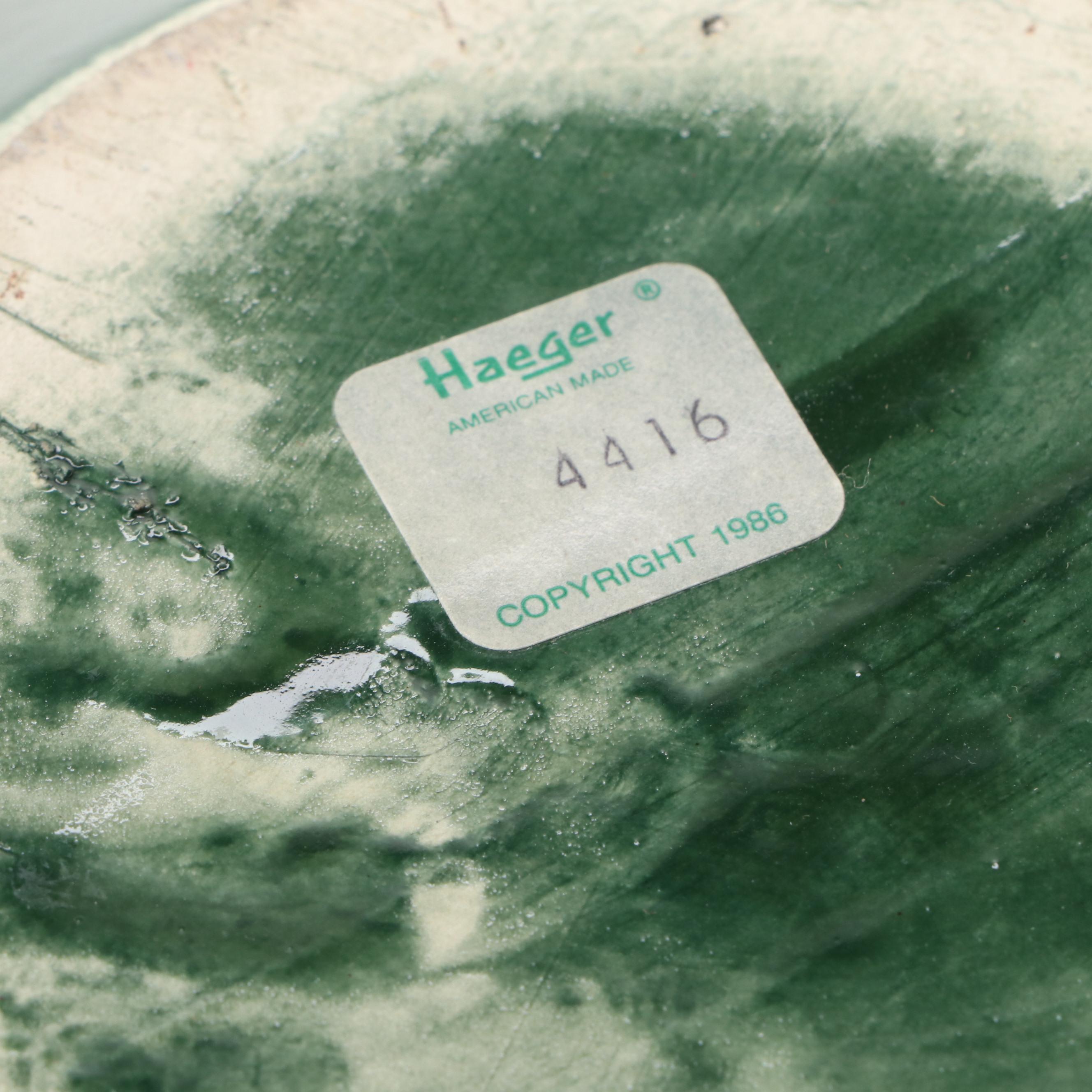 Haeger Green Metallic Ceramic Drip Vase, Late 20th Century