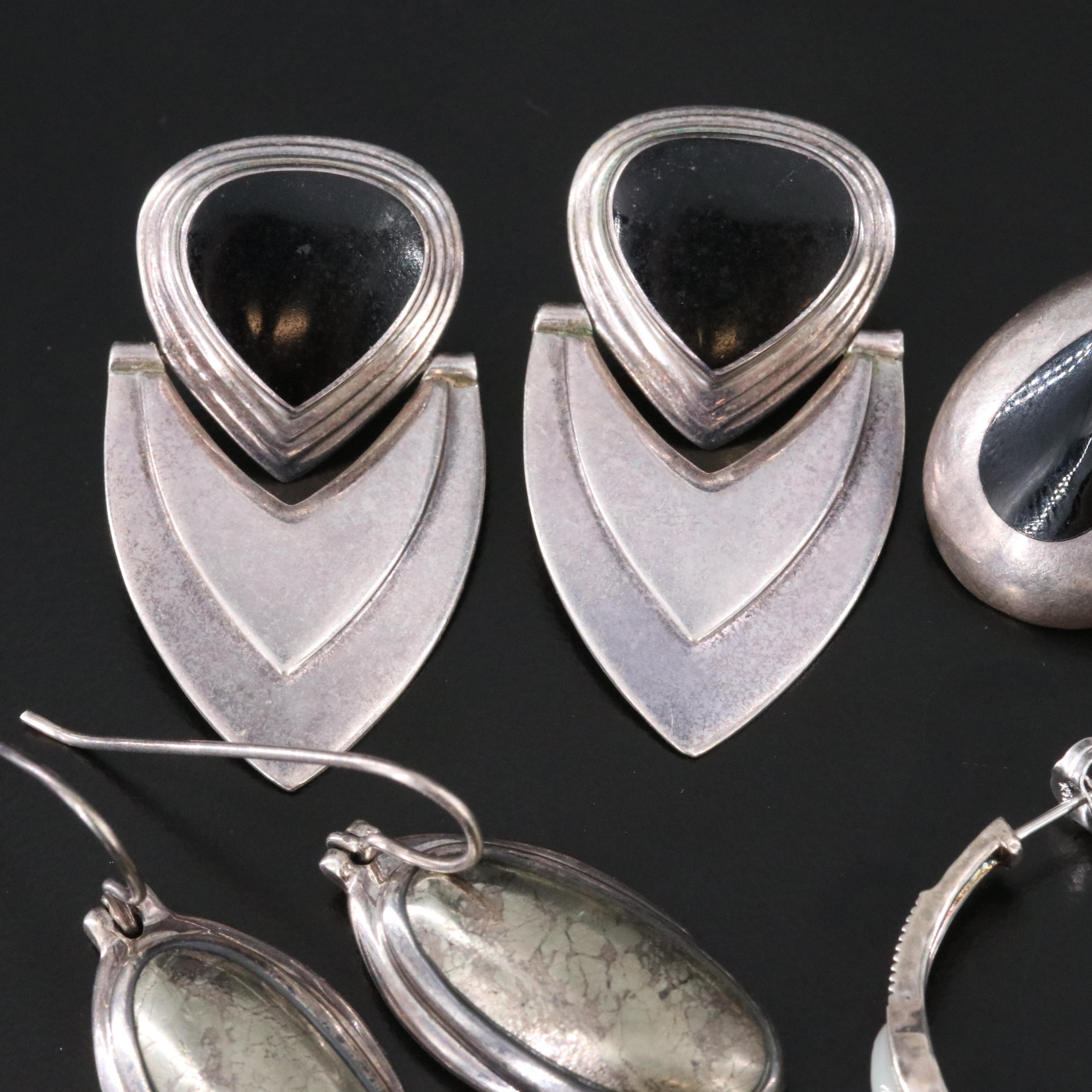 Sterling Jewelry Collection Featuring Black Onyx, Mother of Pearl and Hematite