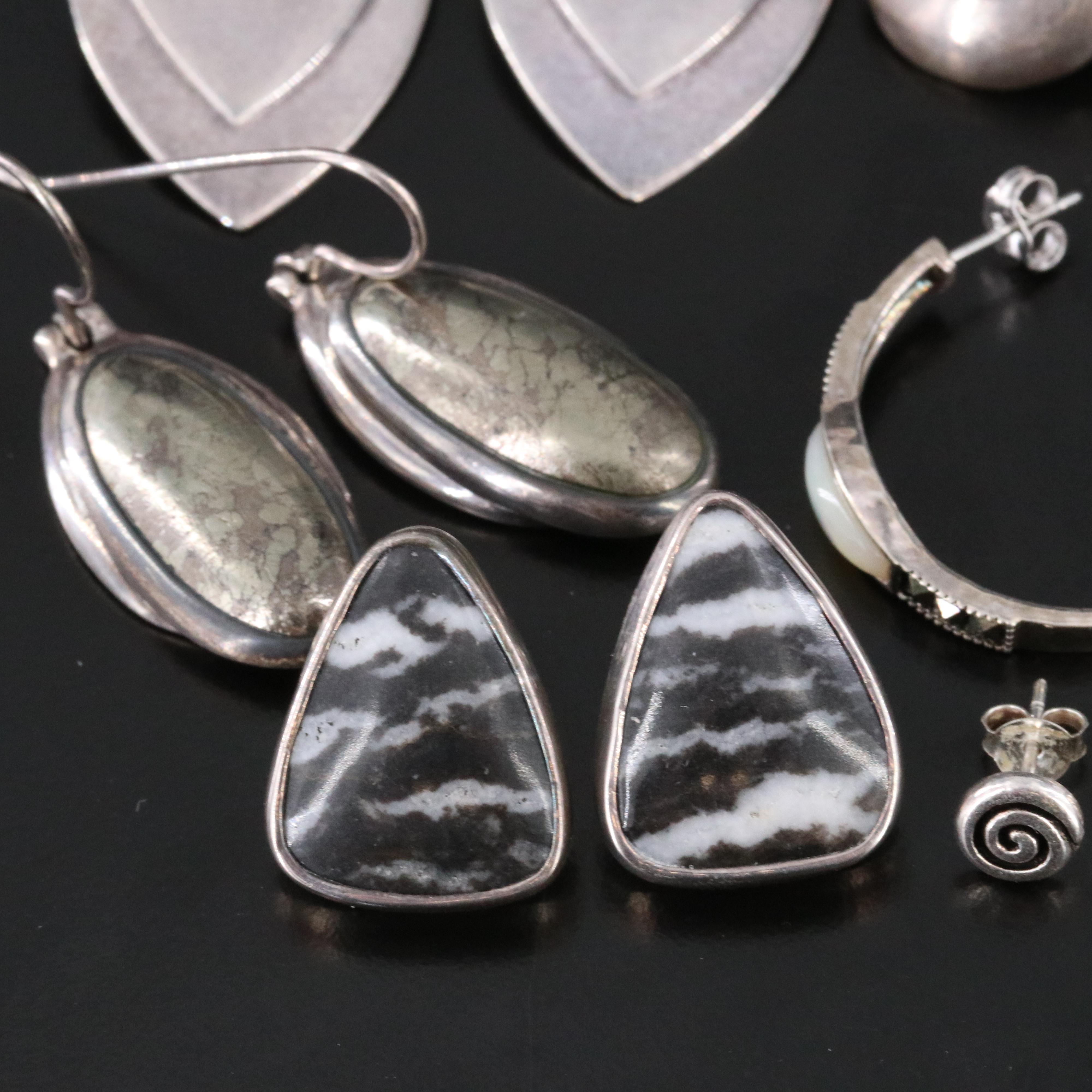 Sterling Jewelry Collection Featuring Black Onyx, Mother of Pearl and Hematite