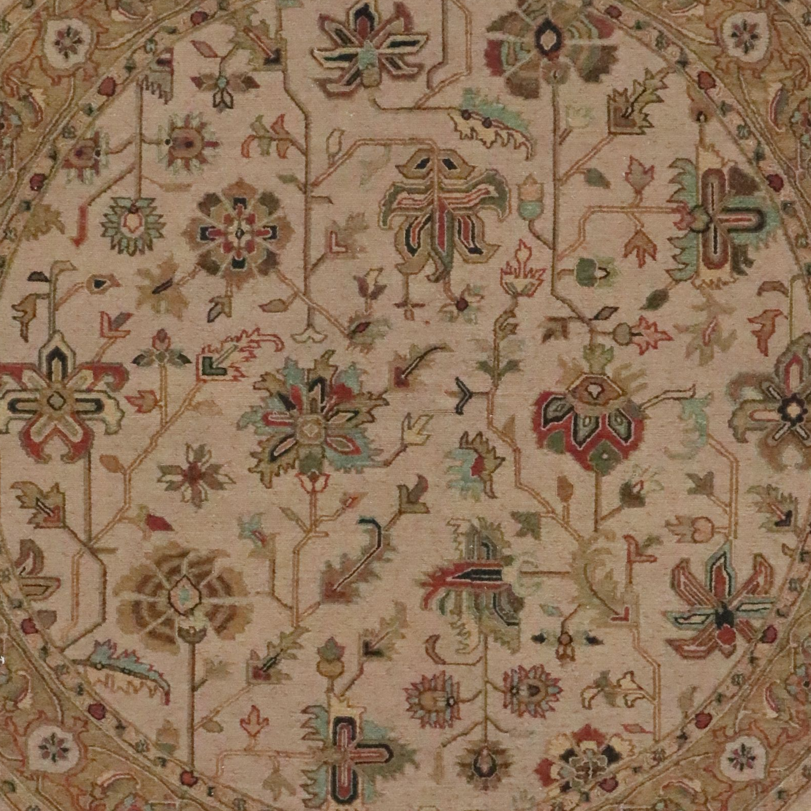 6'3 Round Handwoven Indian Soumak Area Rug