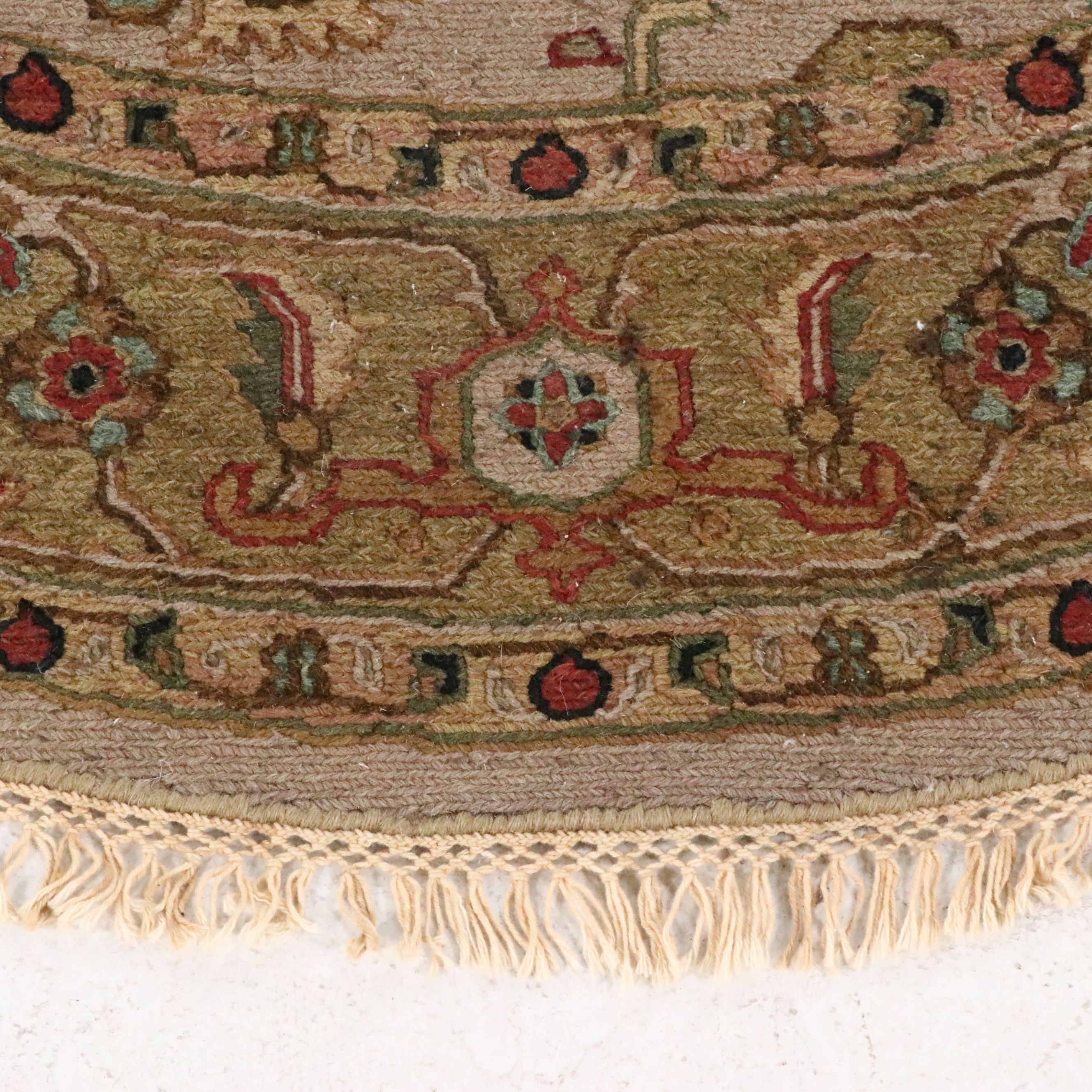 6'3 Round Handwoven Indian Soumak Area Rug