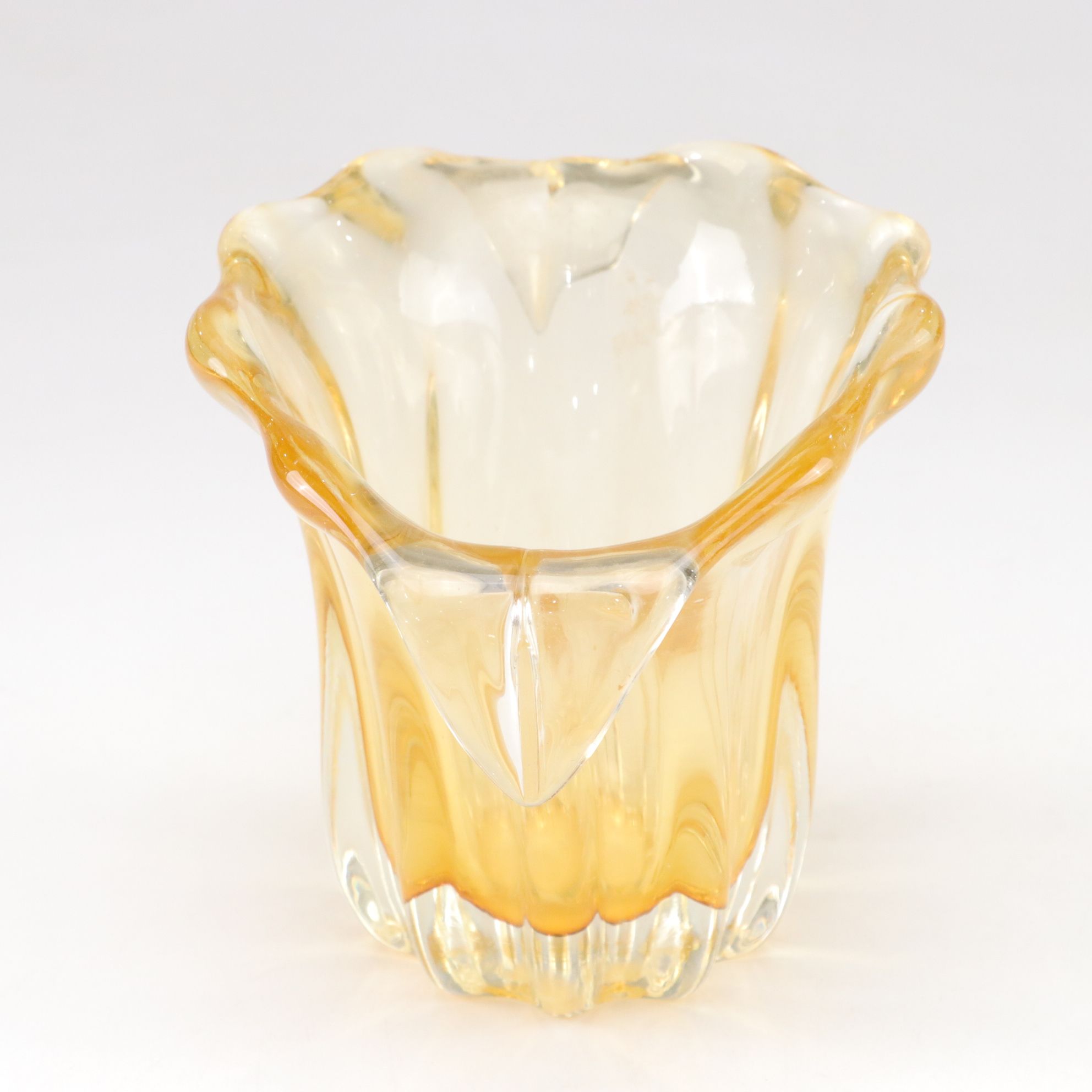Pair of Blown Amber Glass Vases