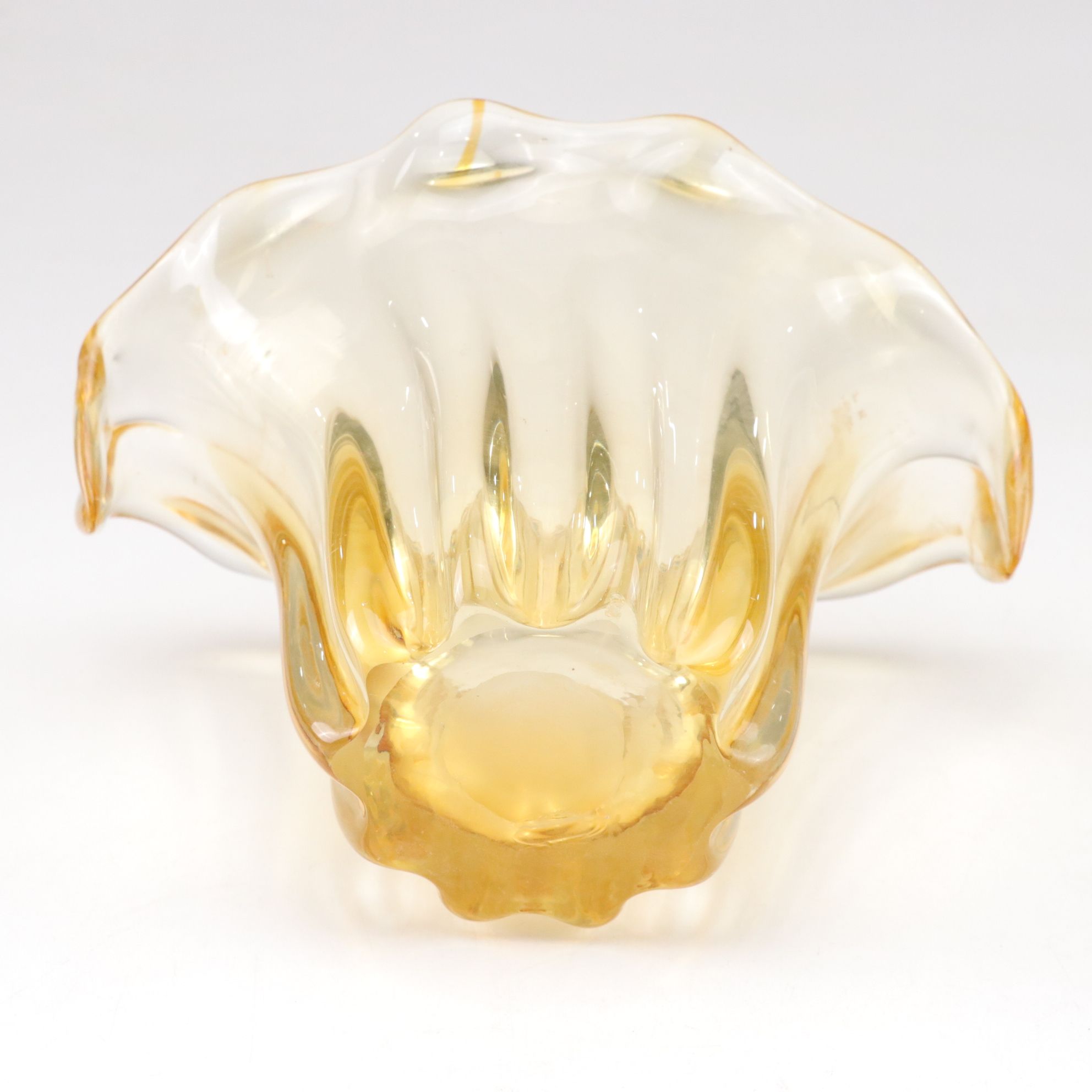 Pair of Blown Amber Glass Vases