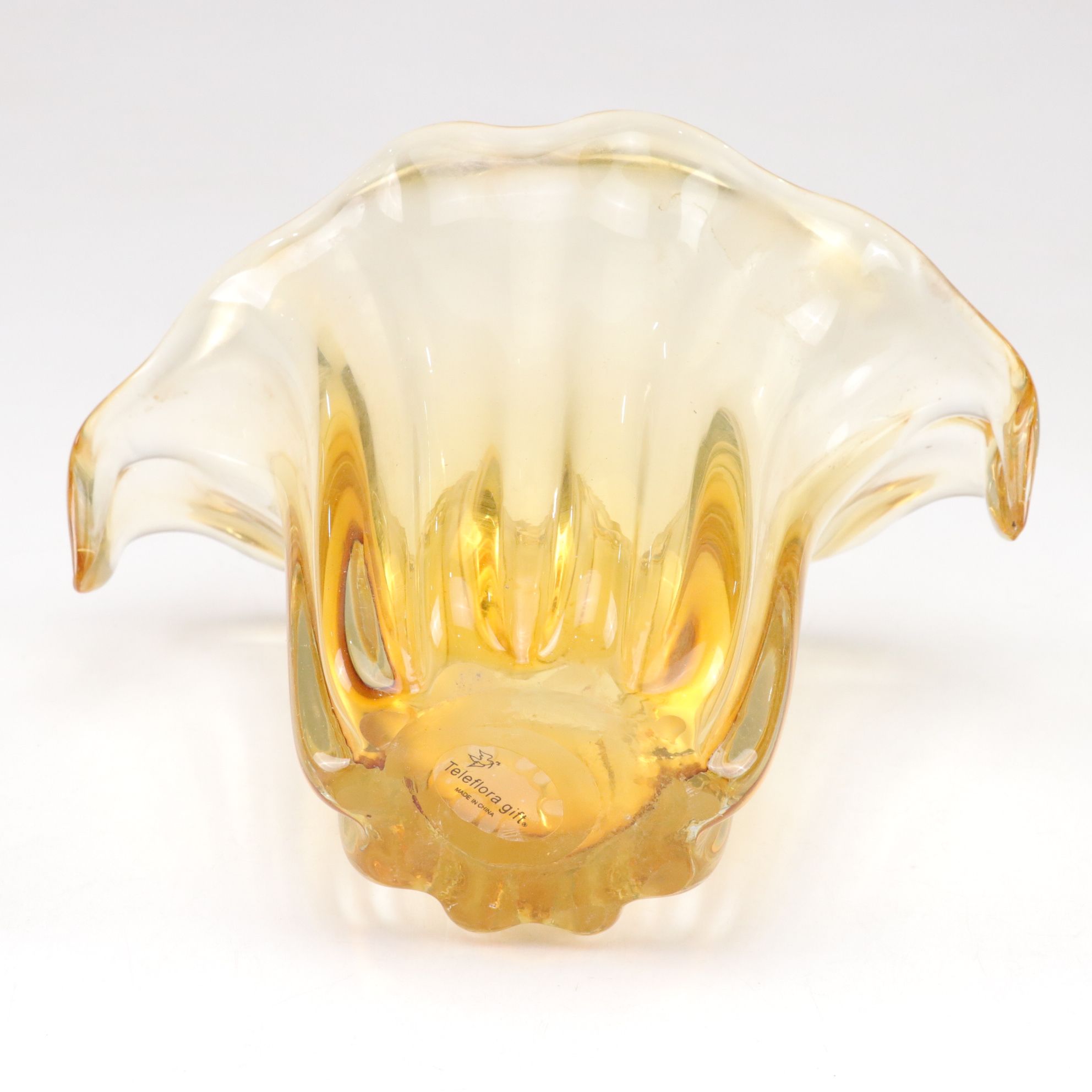 Pair of Blown Amber Glass Vases