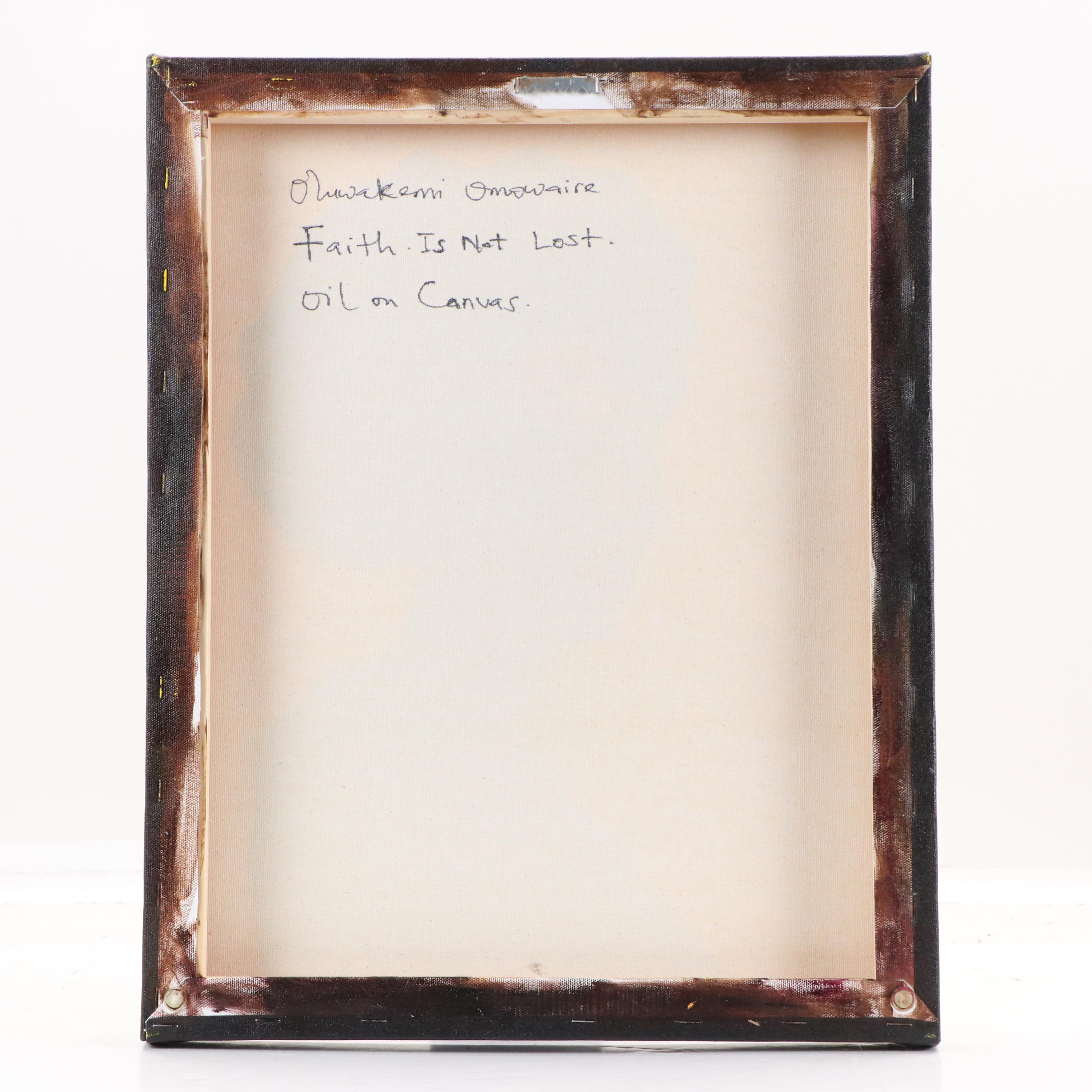 Oluwakemi Omowaire Oil Portrait Painting "Faith. Is Not Lost.", 21st Century